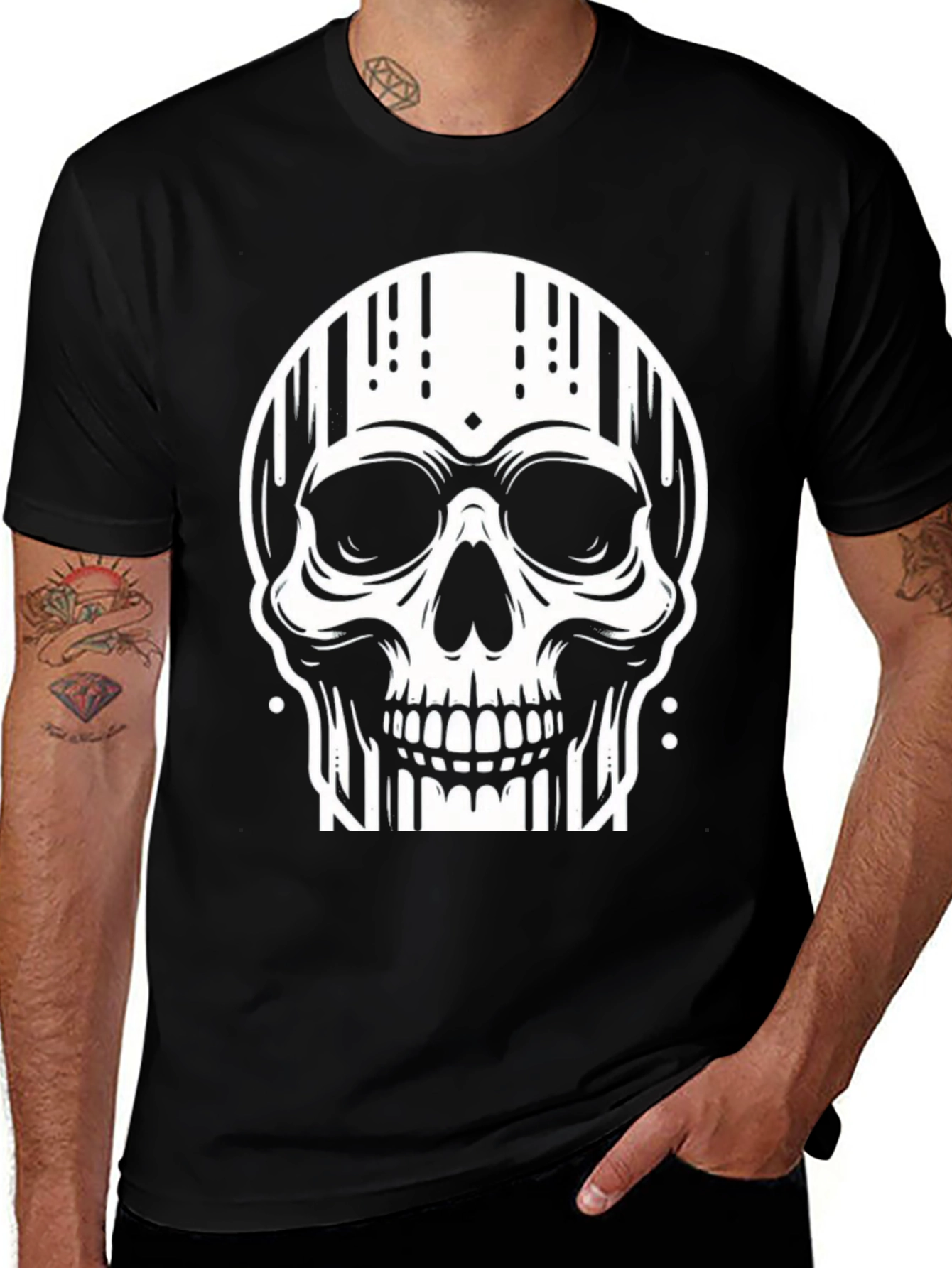 Variant 20 of Skull Graphic Black T-Shirt
