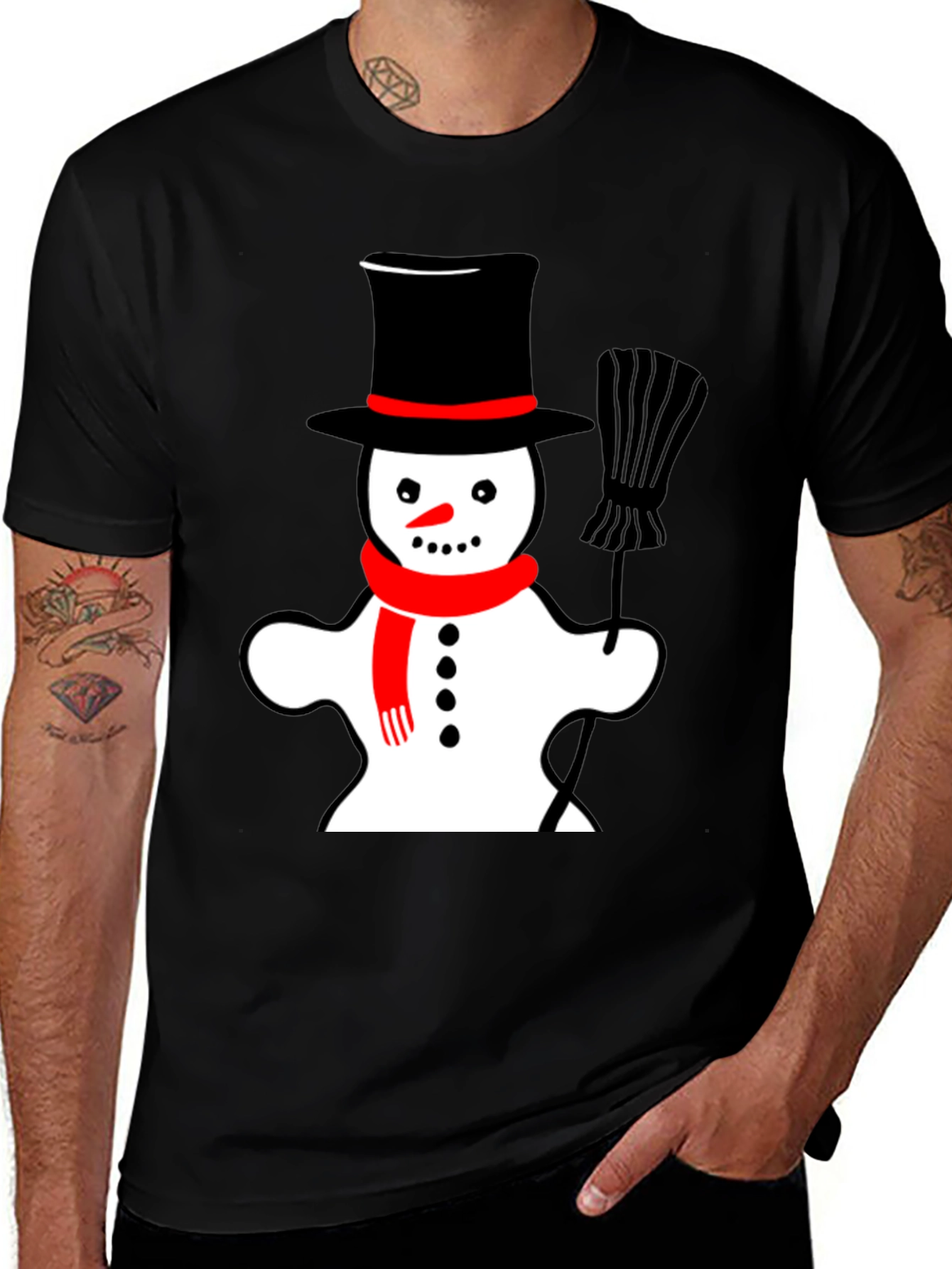 Variant 23 of Snowman Graphic Tee - Festive Holiday Style