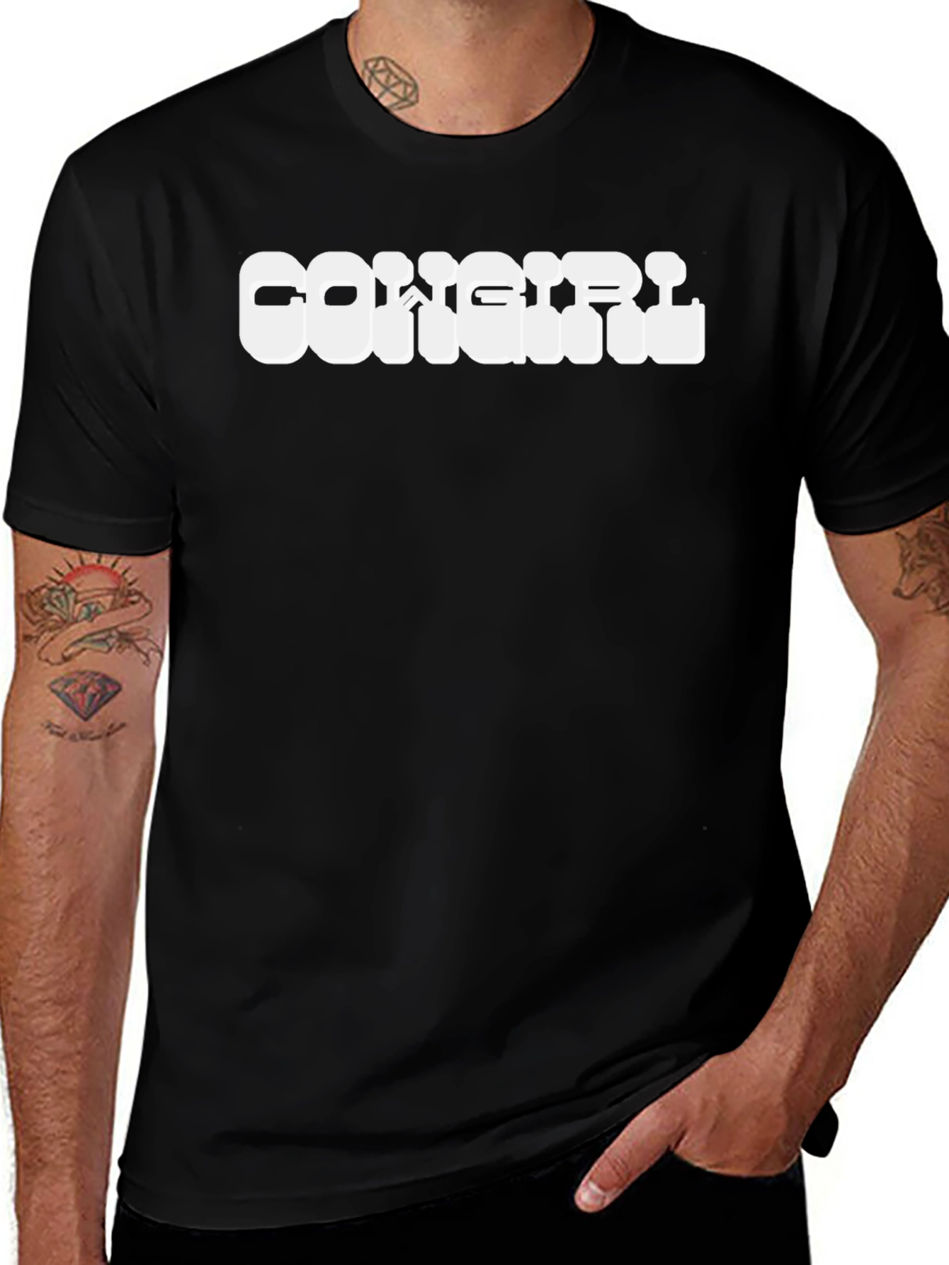 Variant 20 of Cowgirl Graphic Black Tee - Stylish Unisex Shirt