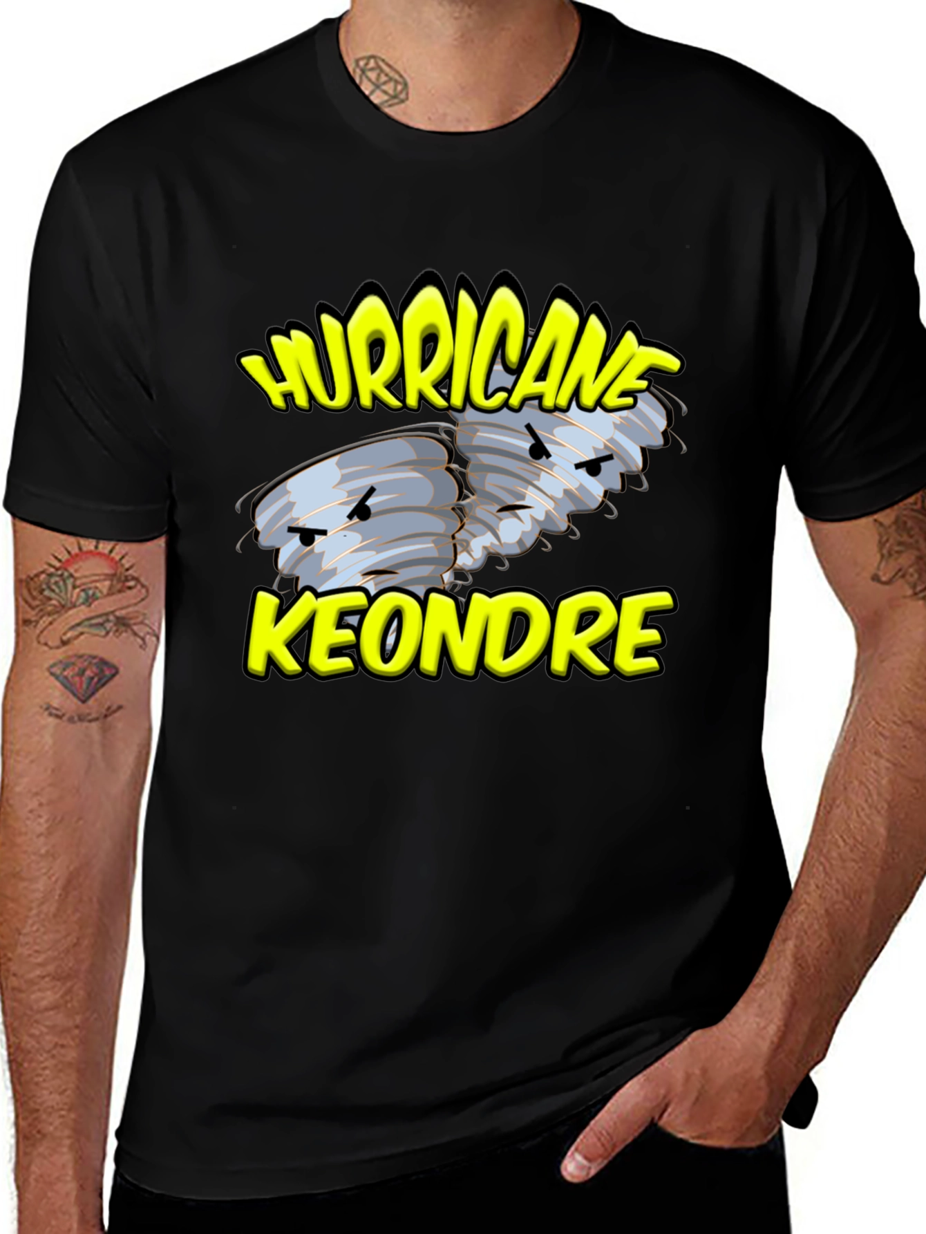 Variant 16 of Hurricane Keondre Black Graphic T-Shirt