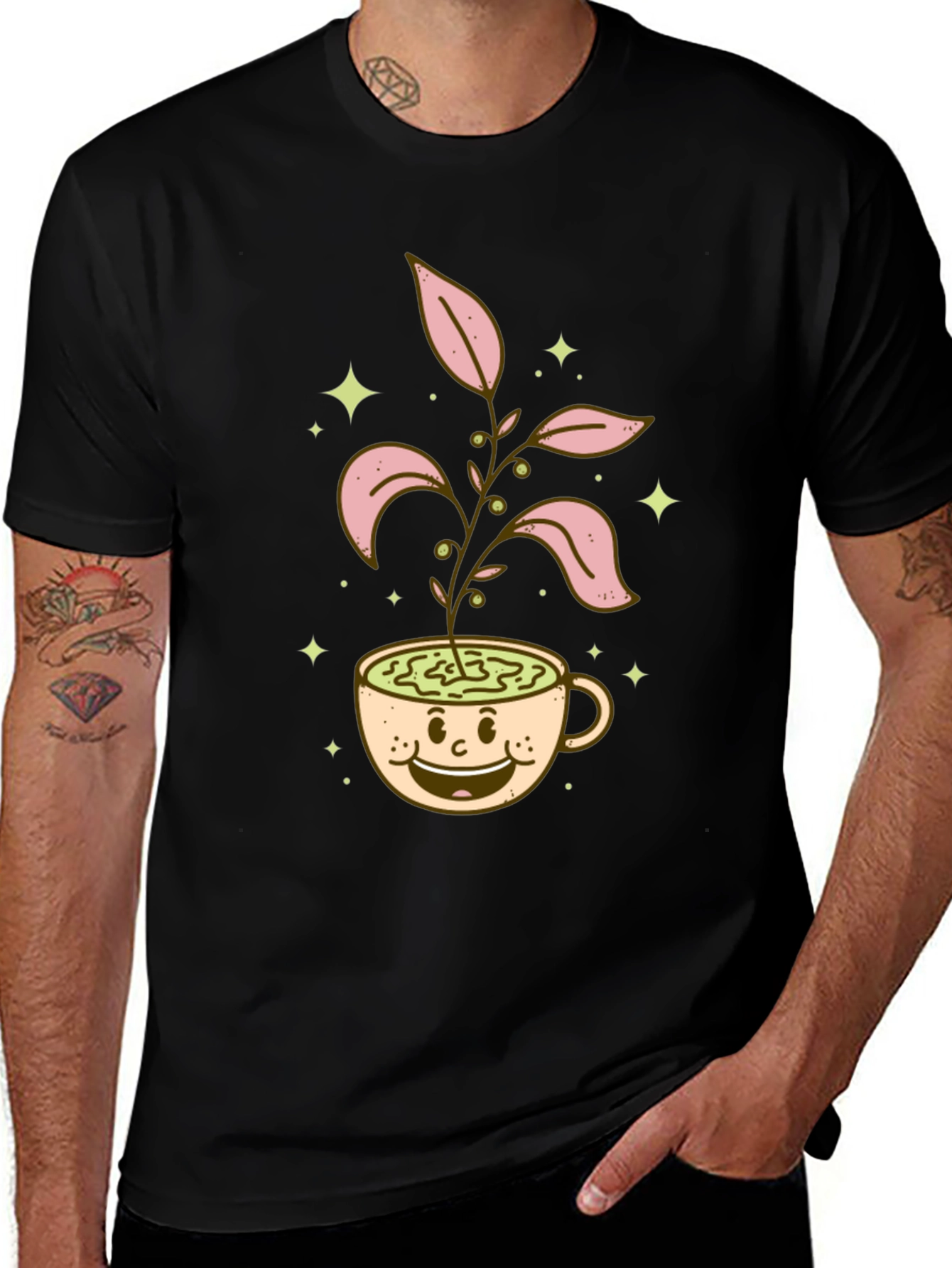 Groovy Coffee Cup Plant T-Shirt