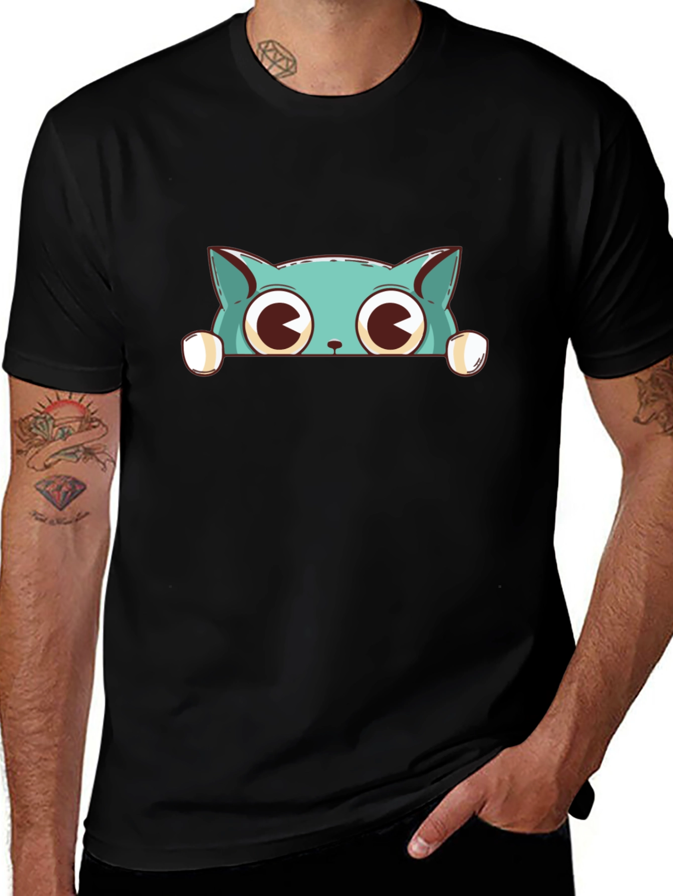 Variant 7 of Cute Cat Graphic Print T-Shirt