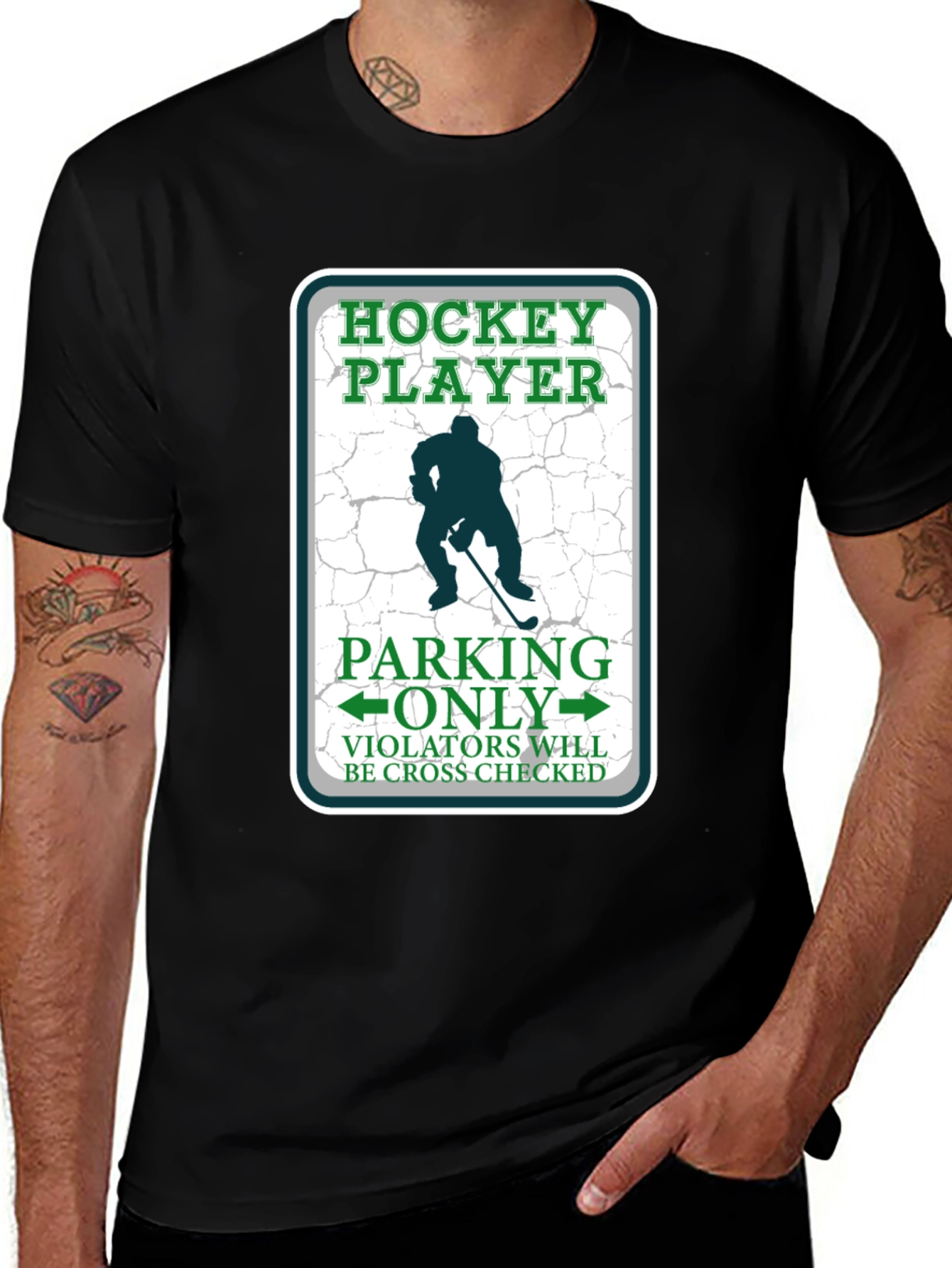 Variant 28 of Hockey Player Parking Only Graphic Tee