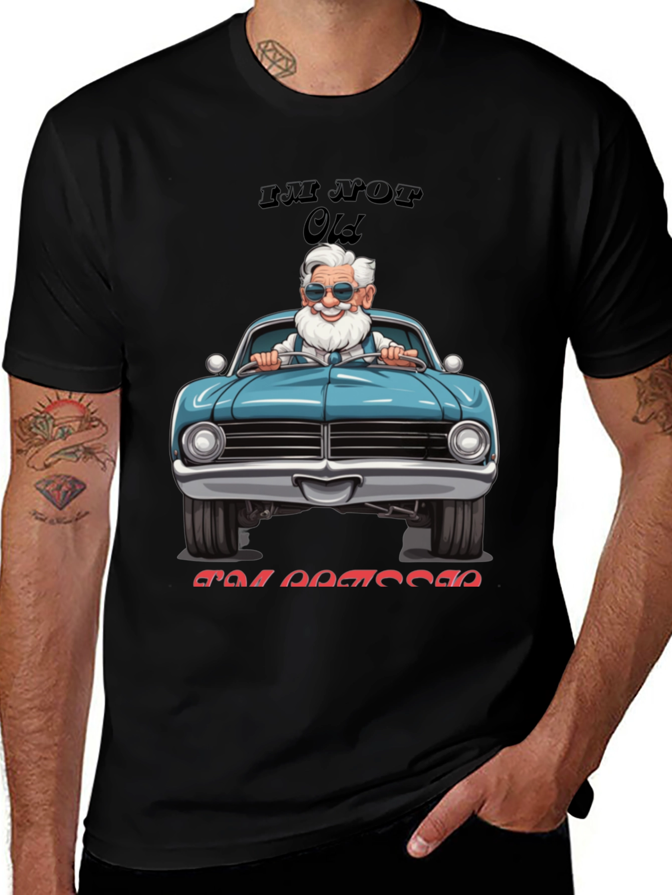 Variant 17 of Funny Old Man Driving Classic Car T-Shirt