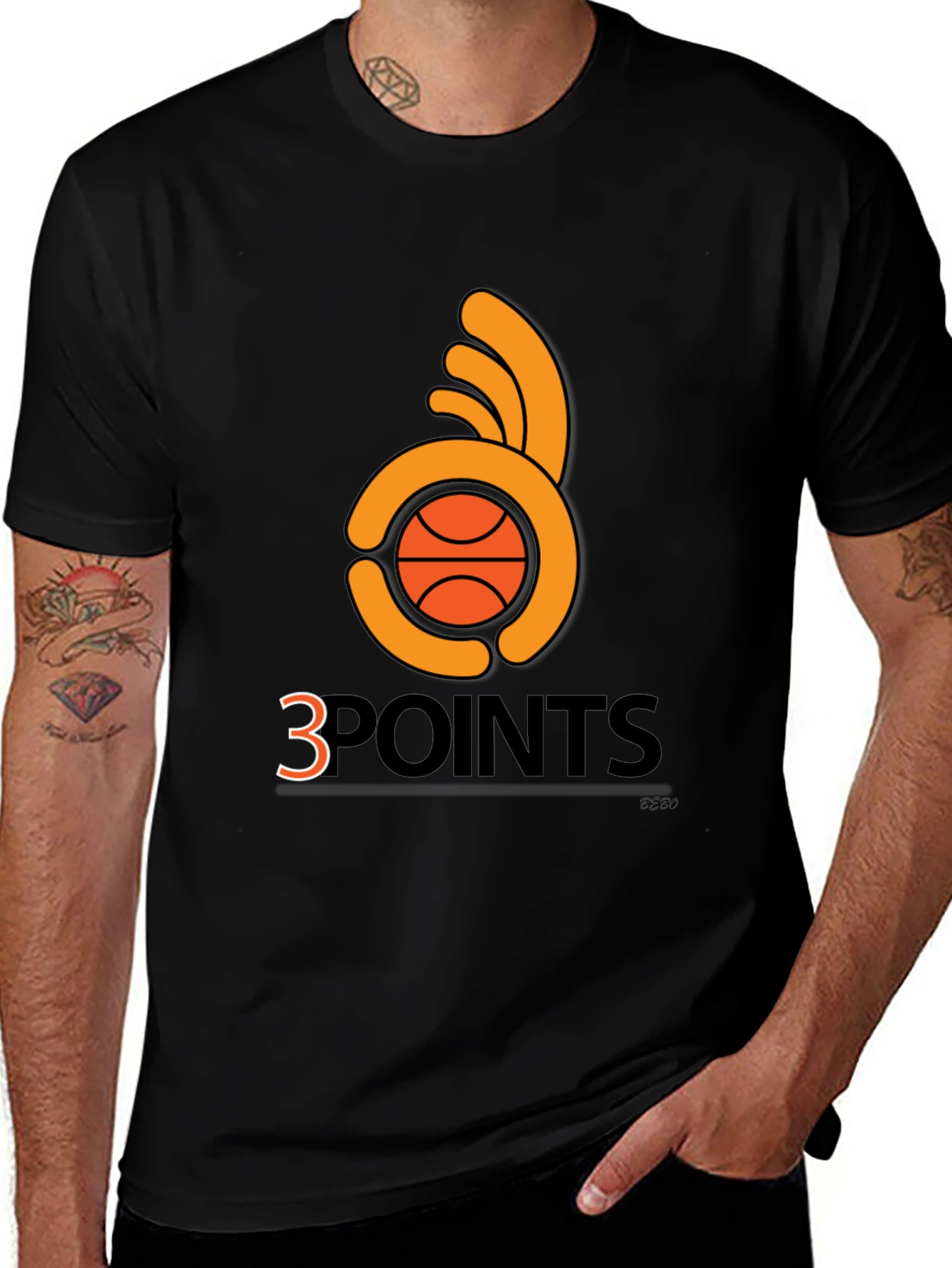 Variant 24 of 3 Points Basketball T-Shirt - Graphic Tee