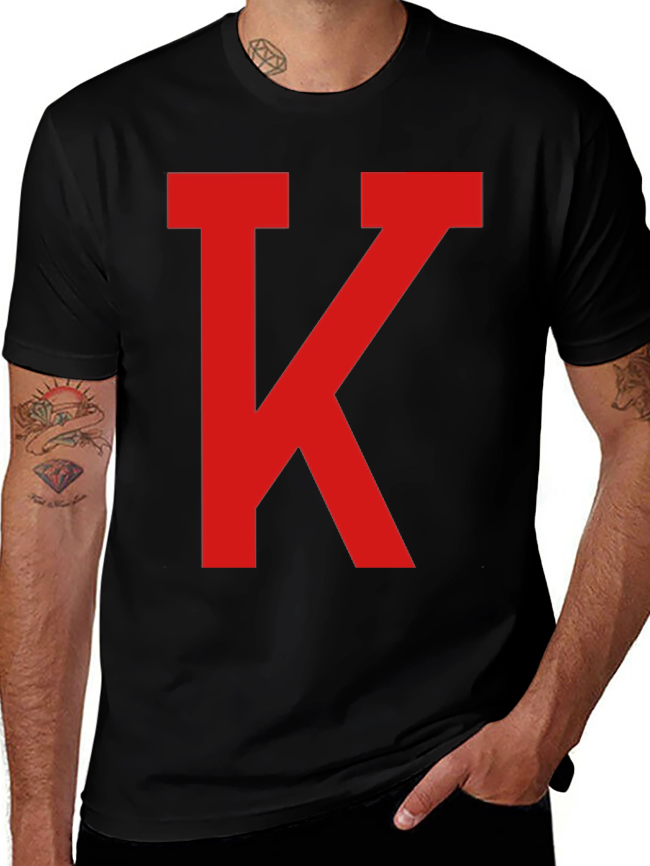 Red "K" on Black Casual Tee