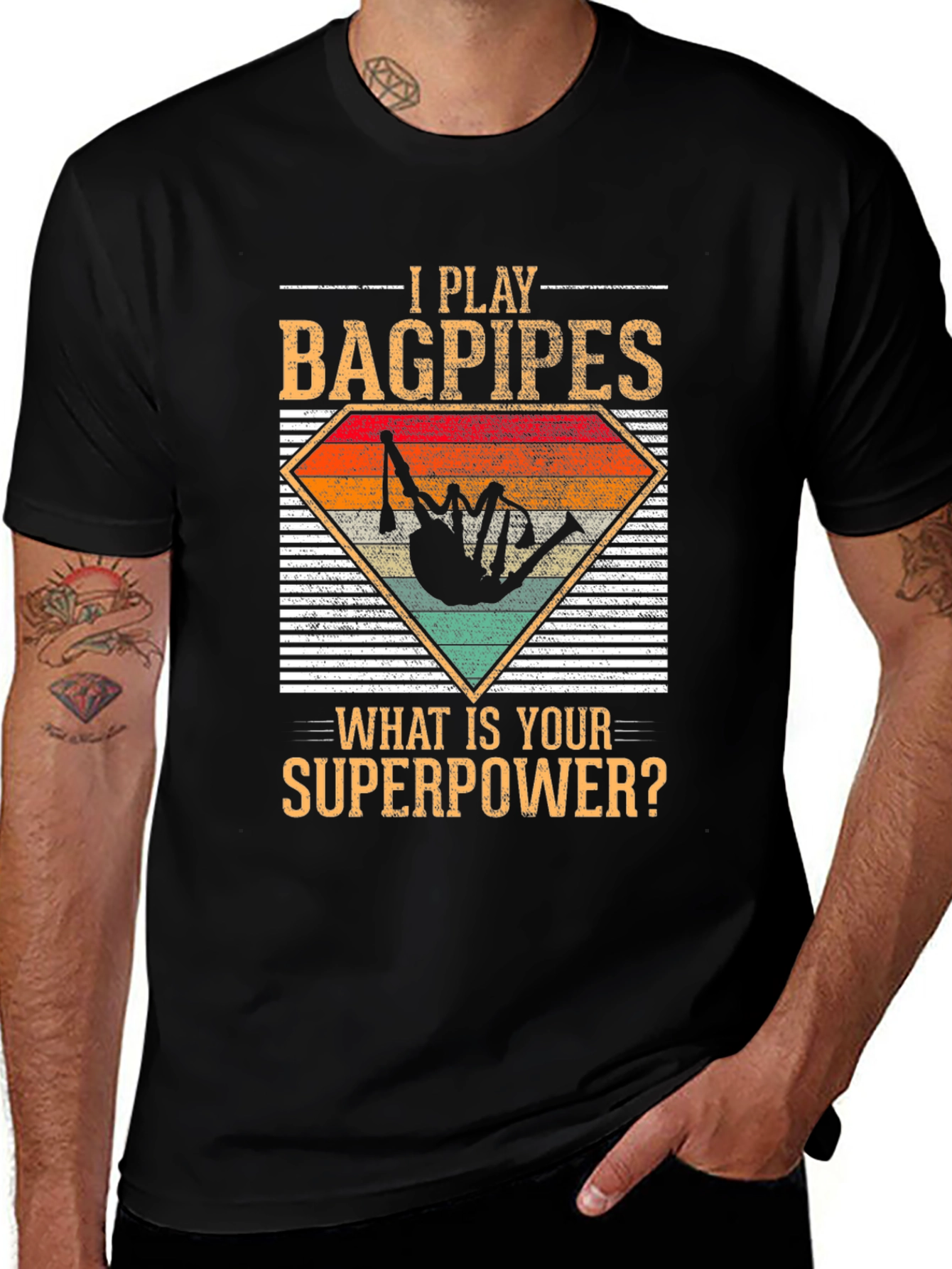 Variant 22 of Bagpipes Superpower T-Shirt