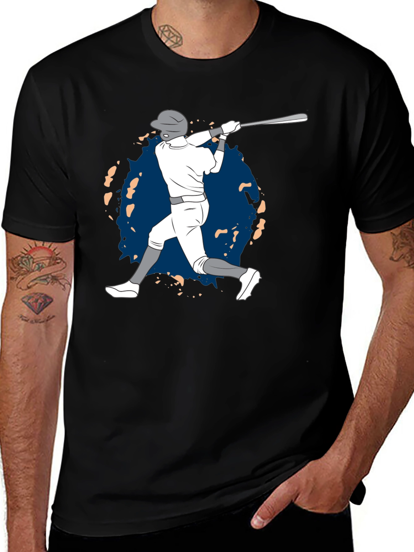 Variant 2 of Baseball Player Graphic T-Shirt