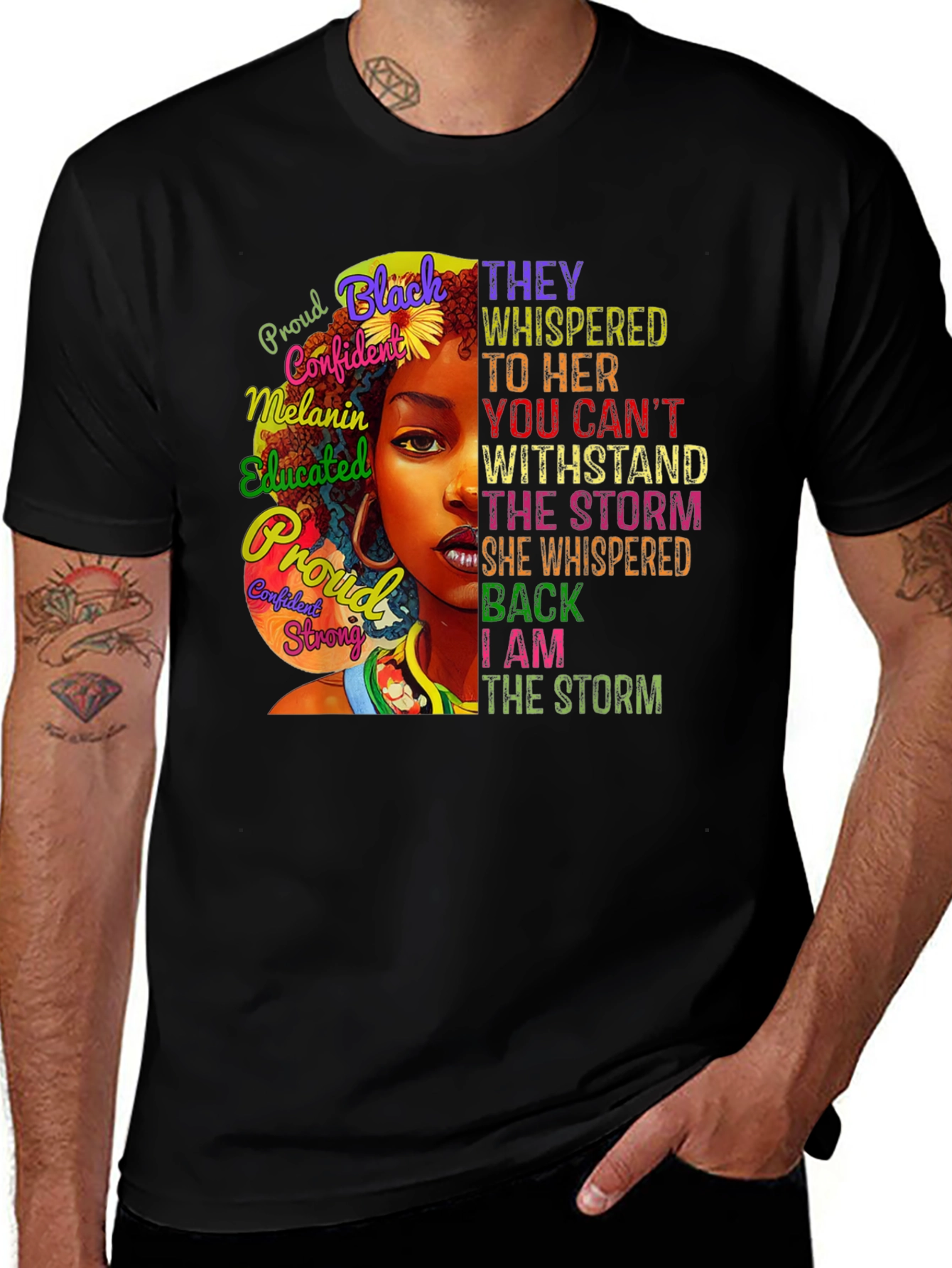 Variant 20 of Black Woman Empowerment T-Shirt - I am the Storm