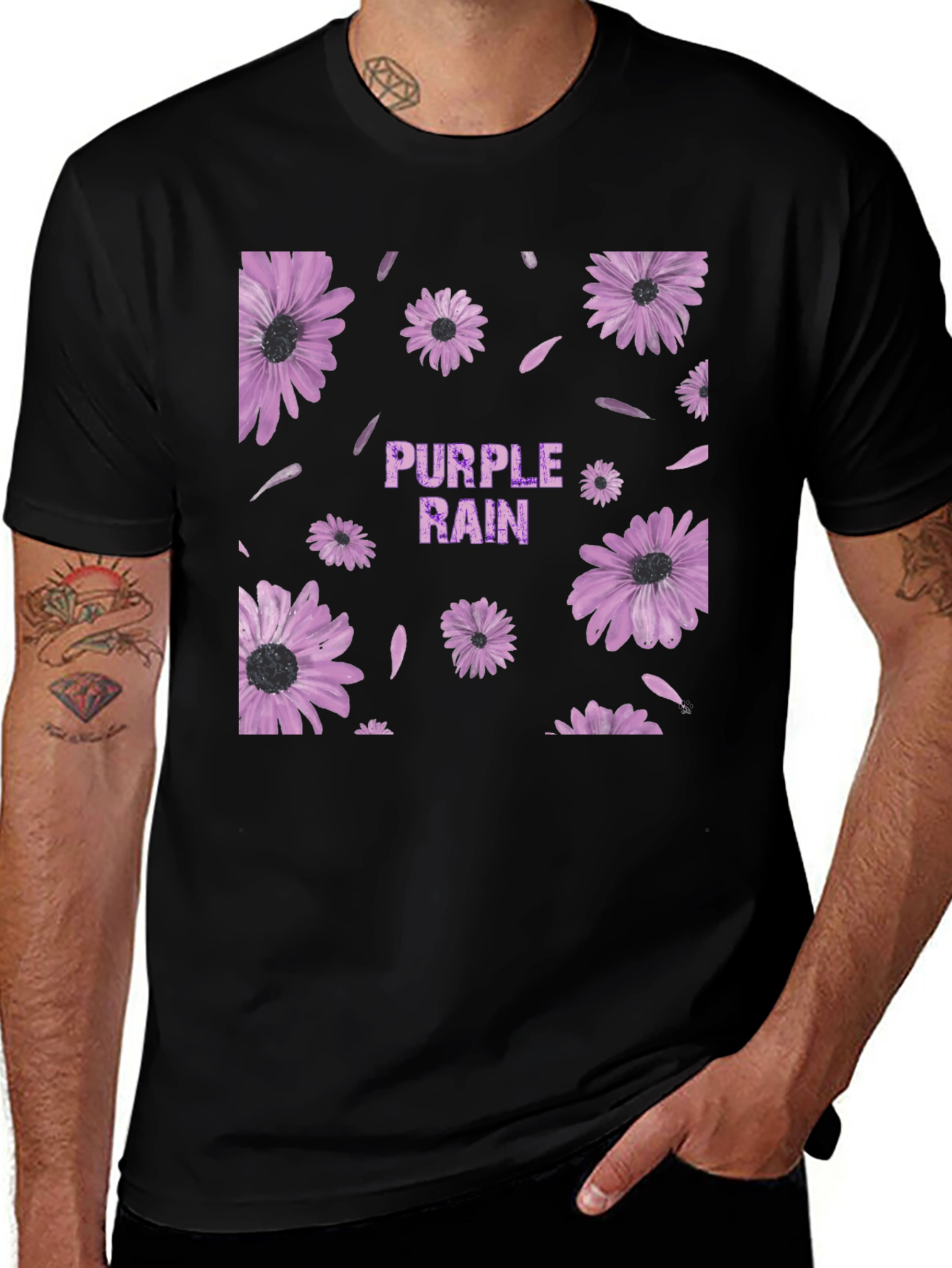 Variant 15 of Purple Rain Floral Graphic T-Shirt