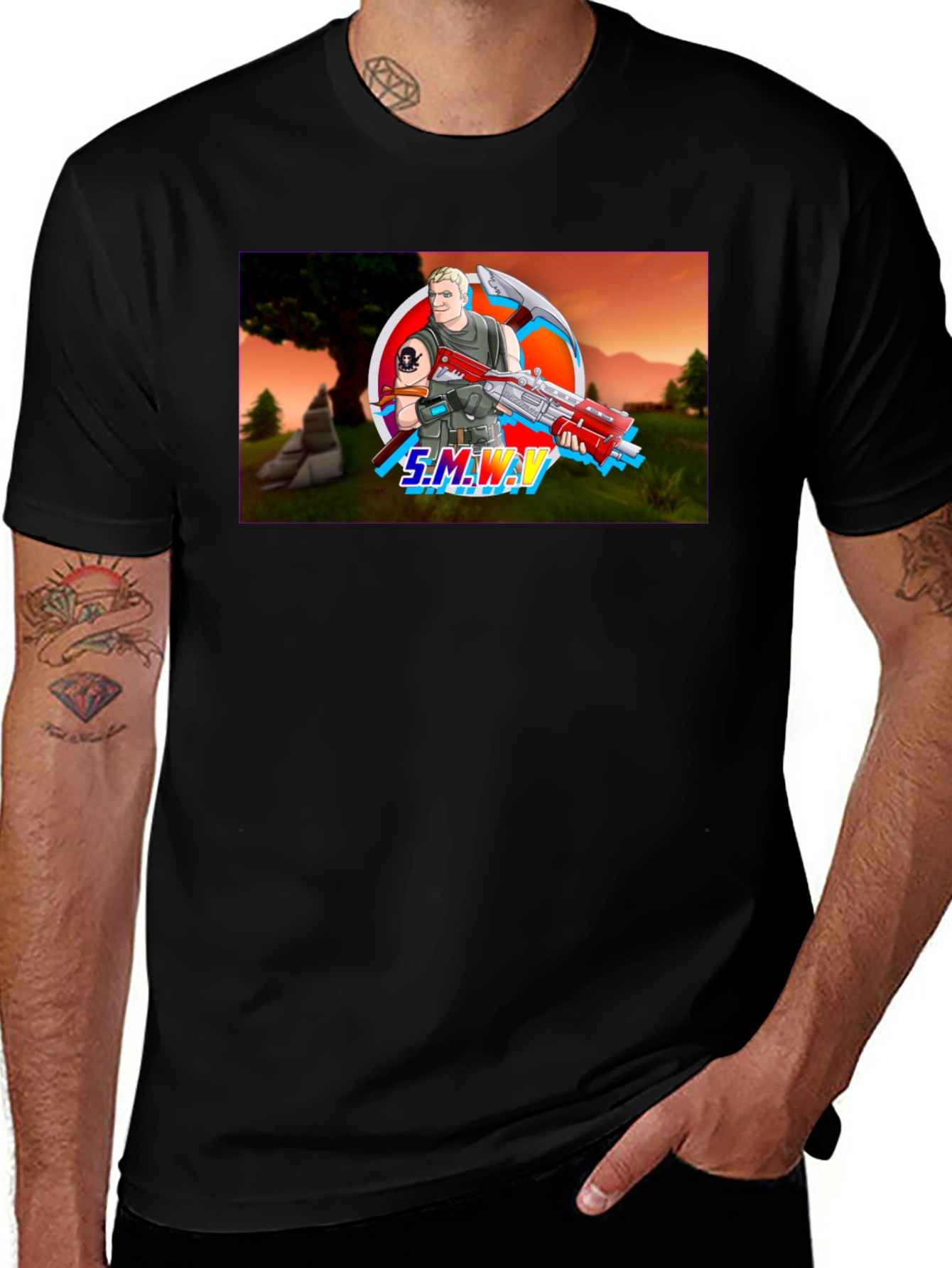 Variant 9 of S.M.W.V Graphic Tee - Gaming Inspired Black T-Shirt