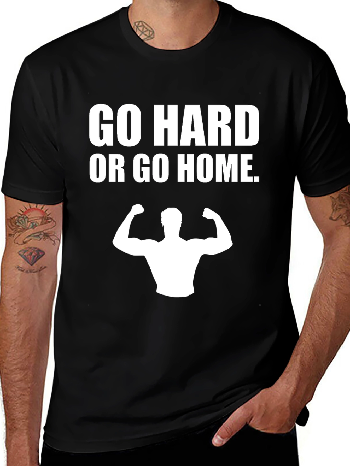 Variant 19 of Go Hard or Go Home Black Graphic Tee