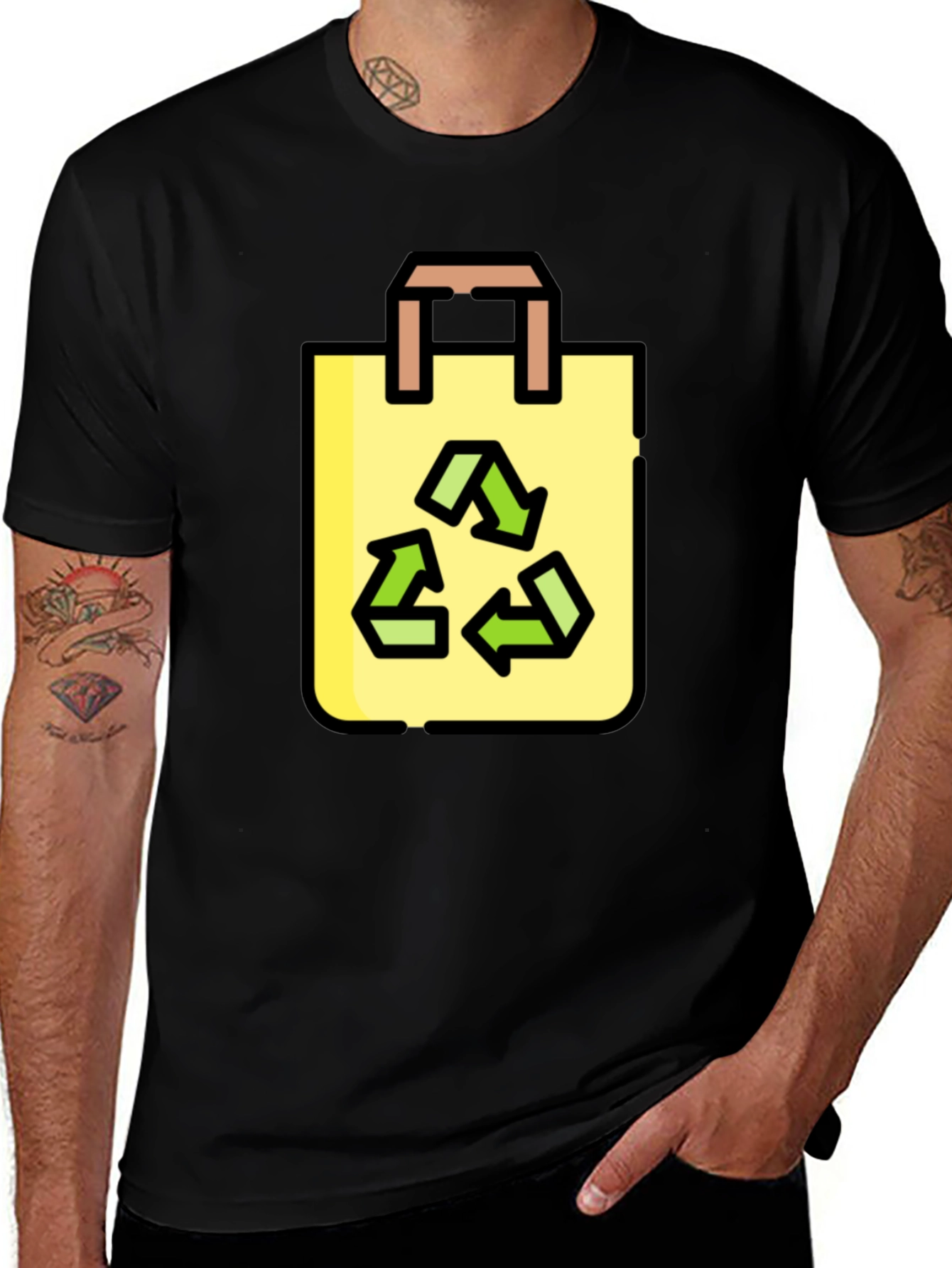 Variant 23 of Eco-Friendly Recycle Bag Graphic T-Shirt