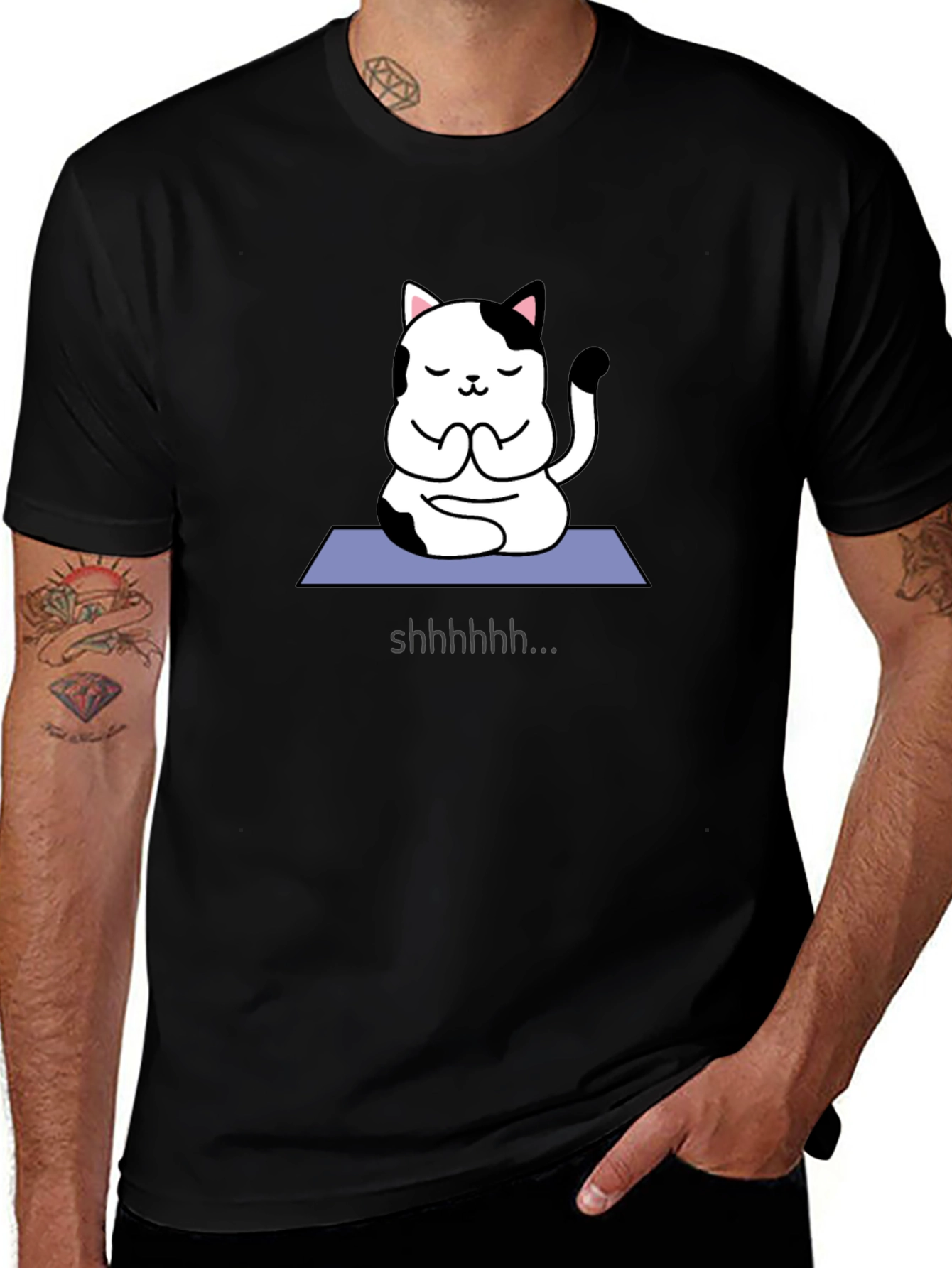 Variant 10 of Zen Cat Meditation Black T-Shirt