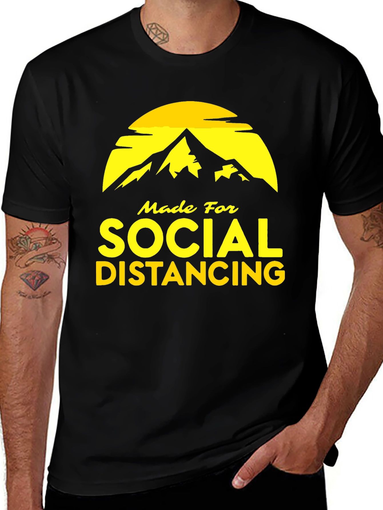 Variant 14 of Social Distancing Graphic Tee - Mountain Design