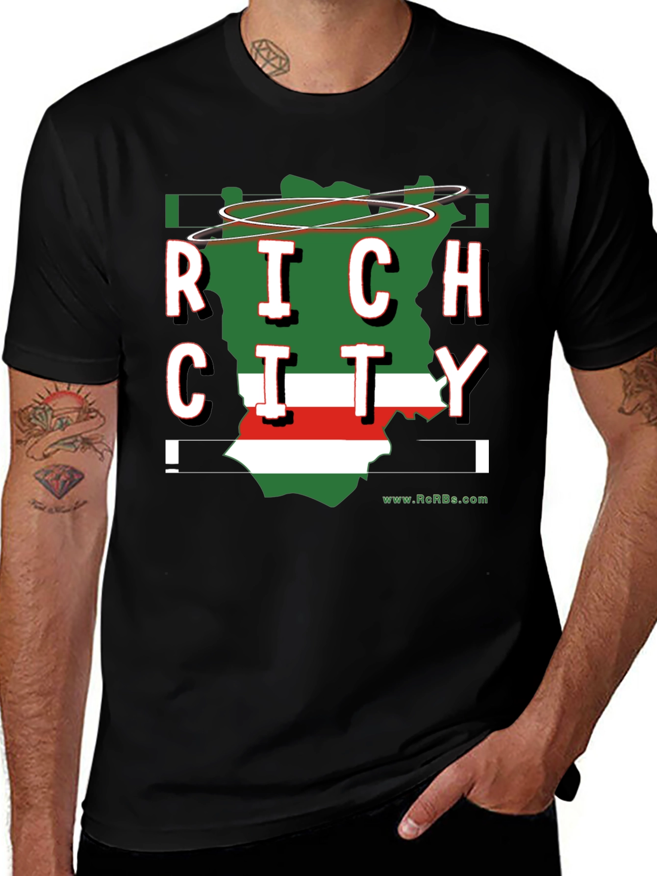 Variant 29 of Rich City Graphic Tee - Men's Black T-Shirt