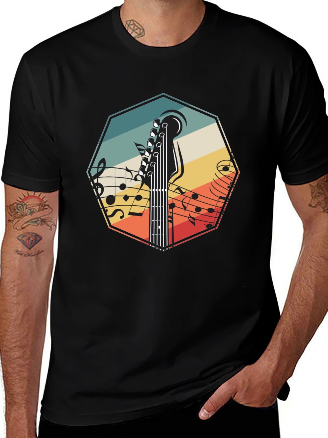 Variant 4 of Retro Guitar Music T-Shirt