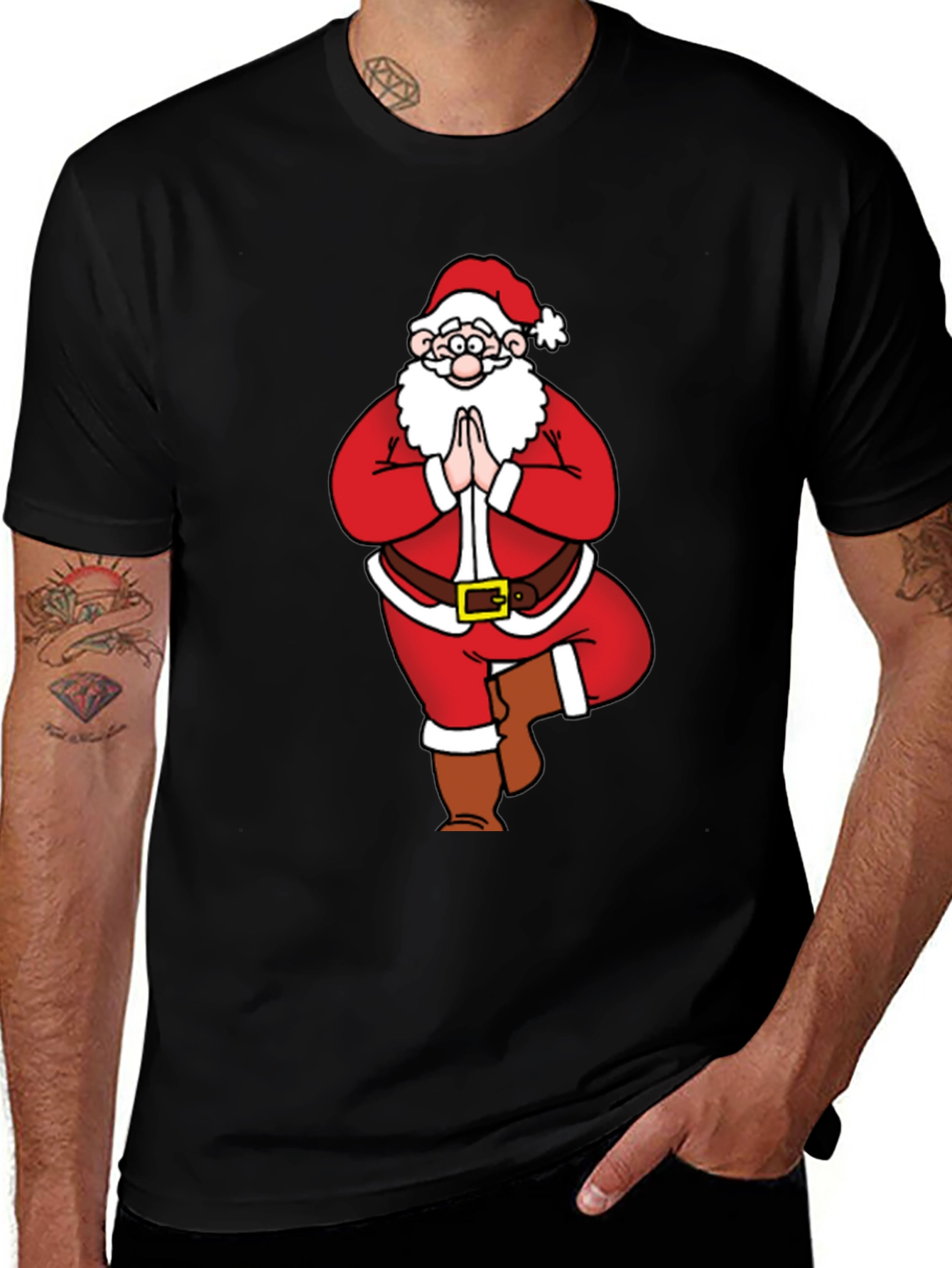Yoga Santa Graphic Tee - Holiday Fun