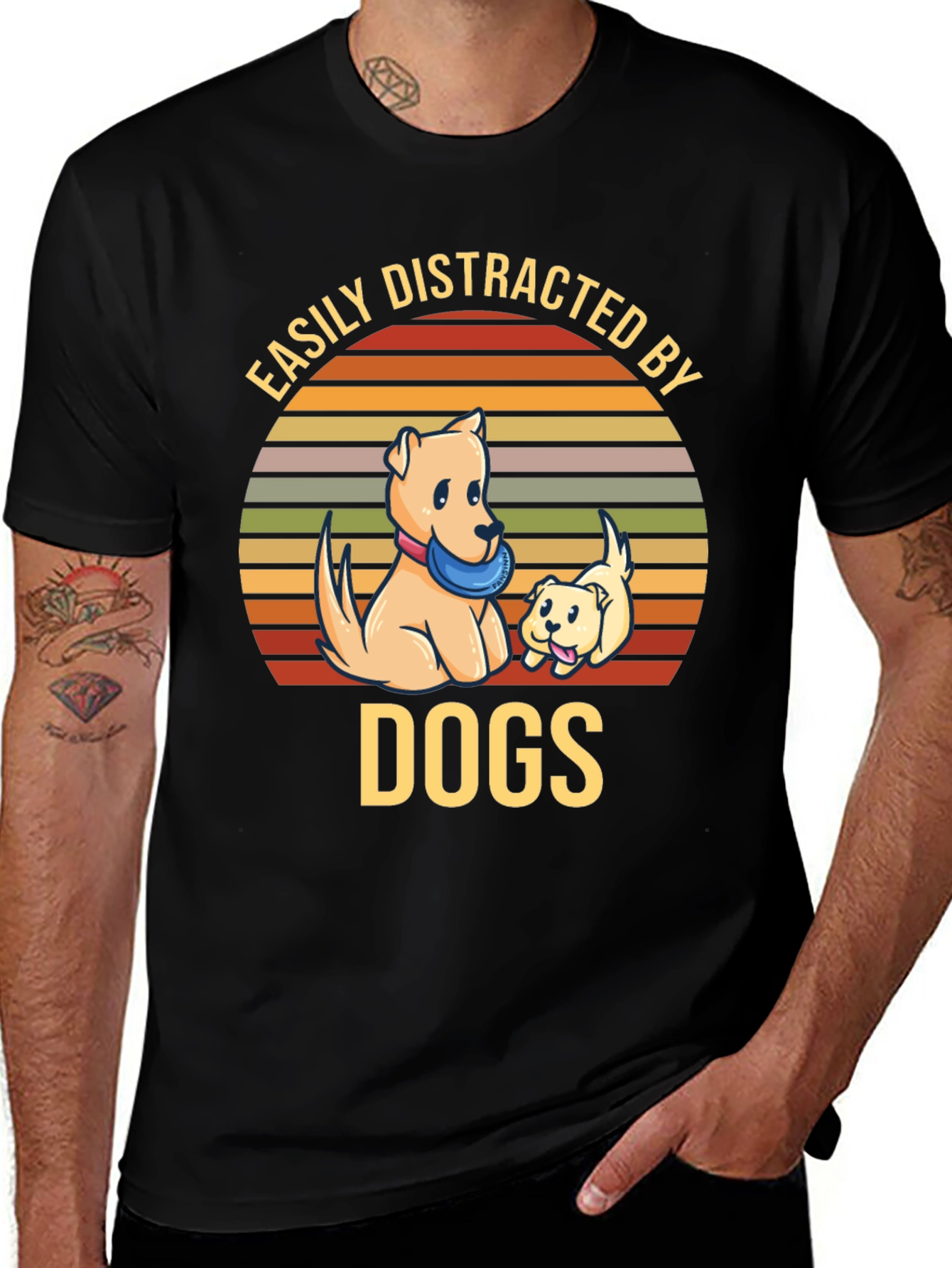 Variant 5 of Easily Distracted By Dogs Graphic Tee