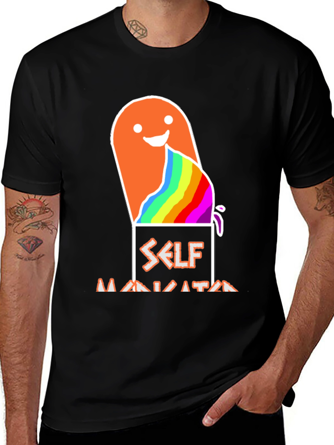 Variant 15 of Self Motivation T-Shirt - Rainbow Graphic Tee