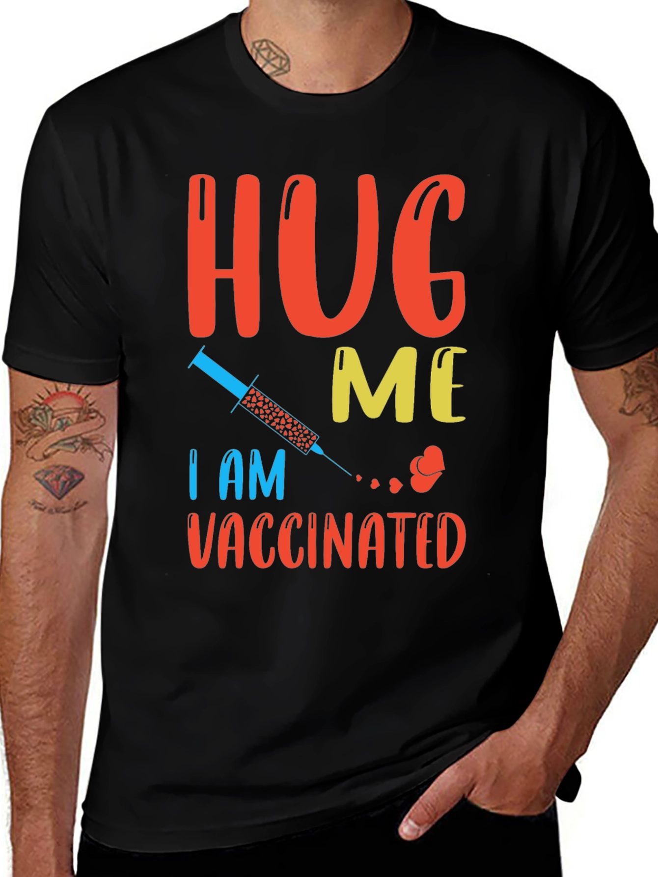 Variant 5 of Hug Me I Am Vaccinated T-Shirt