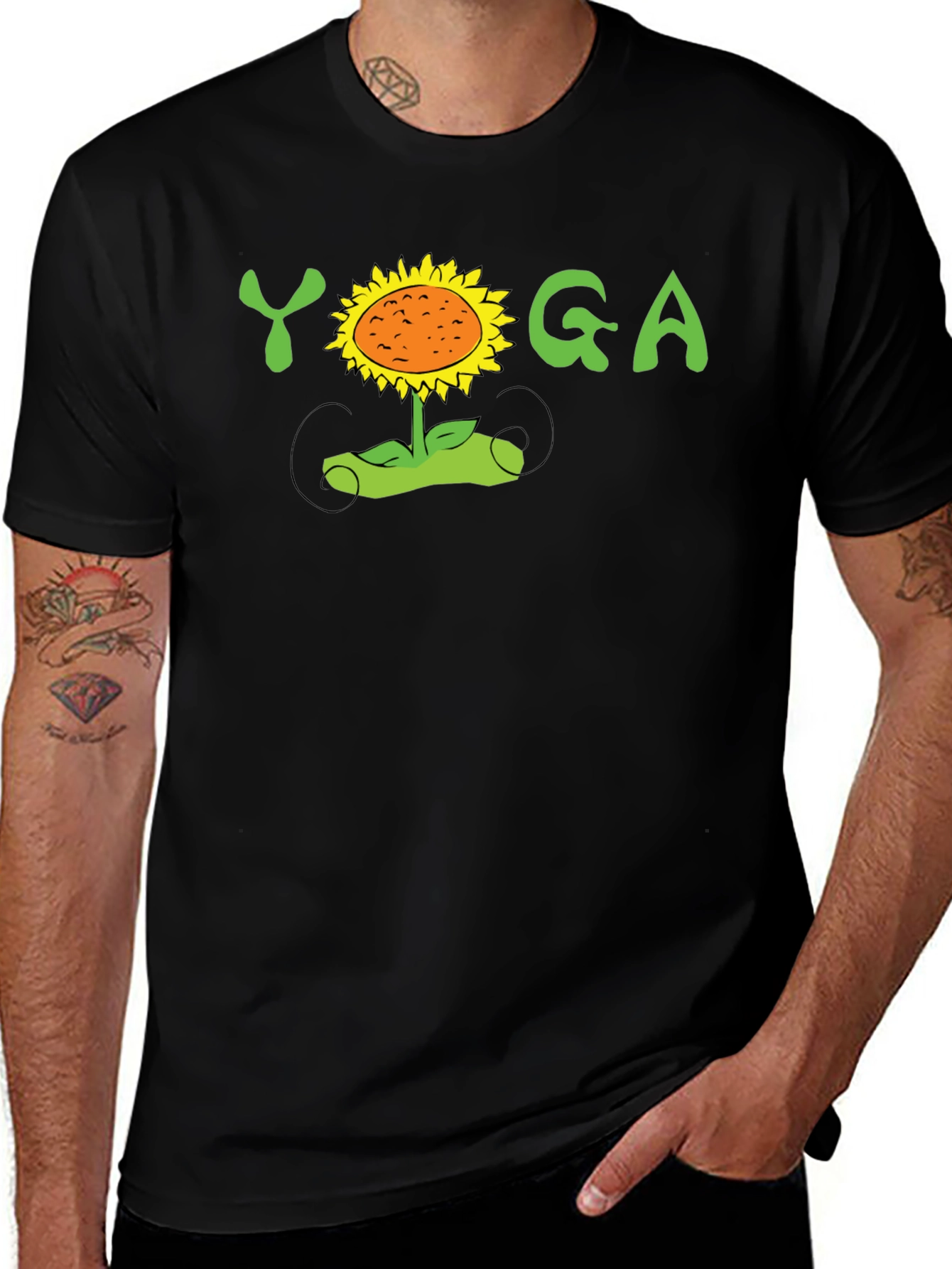 Variant 11 of Yoga Sunflower Graphic T-Shirt