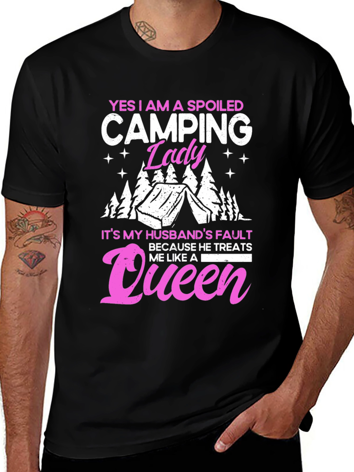 Variant 18 of Spoiled Camping Lady T-Shirt - Queen Husband