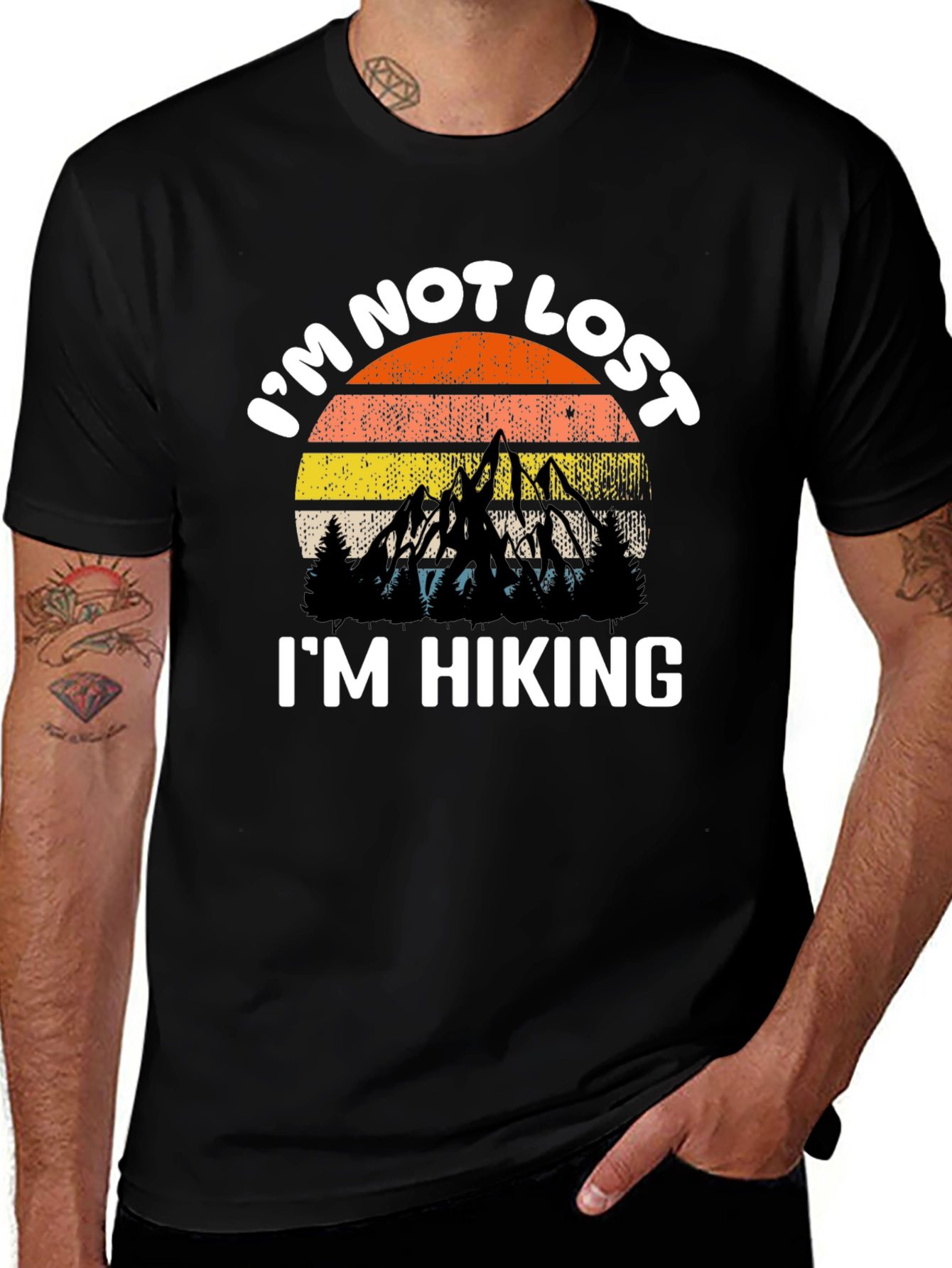 Variant 5 of I'm Not Lost I'm Hiking Black T-Shirt
