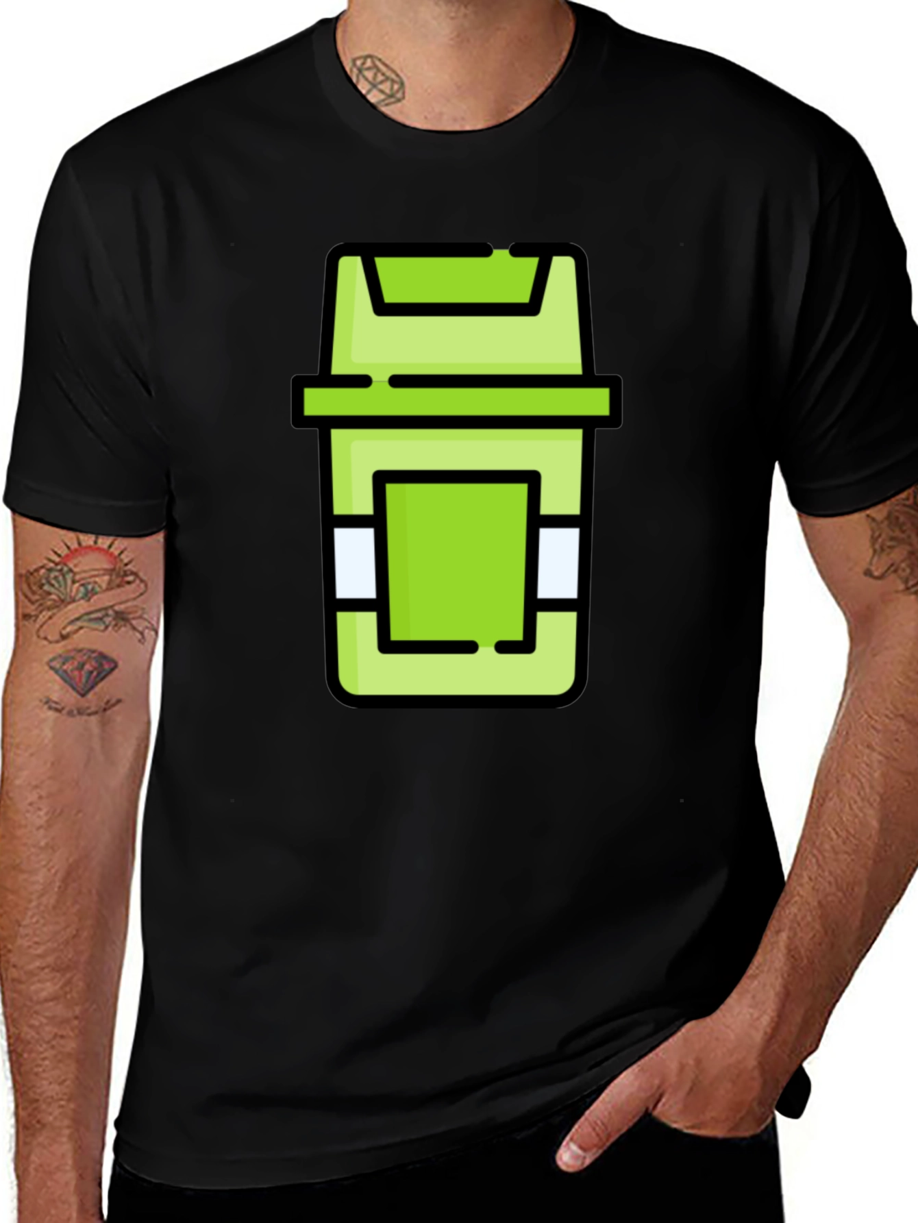 Trash Can Graphic Tee - Black
