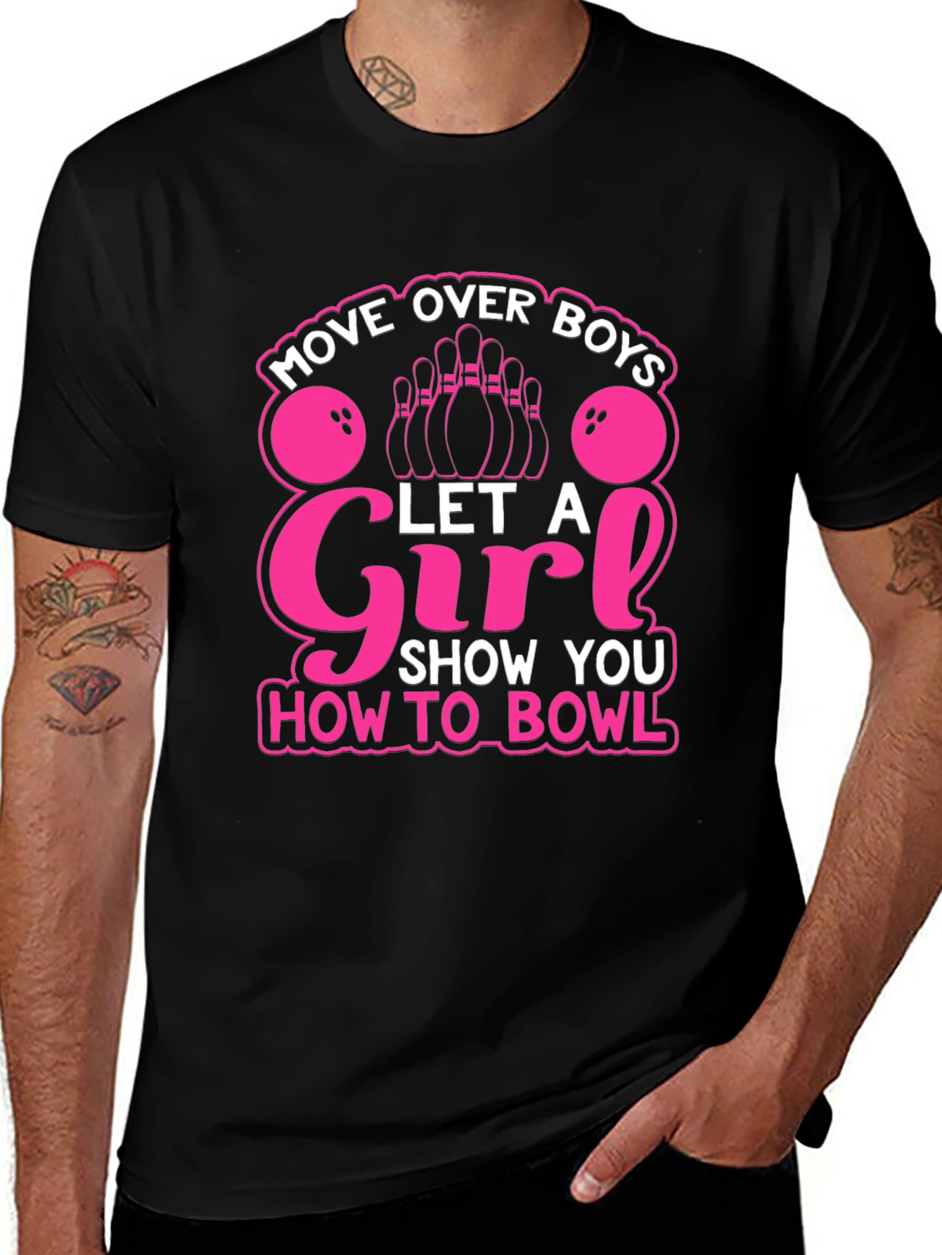 Variant 17 of Move Over Boys Girl Bowling T-Shirt