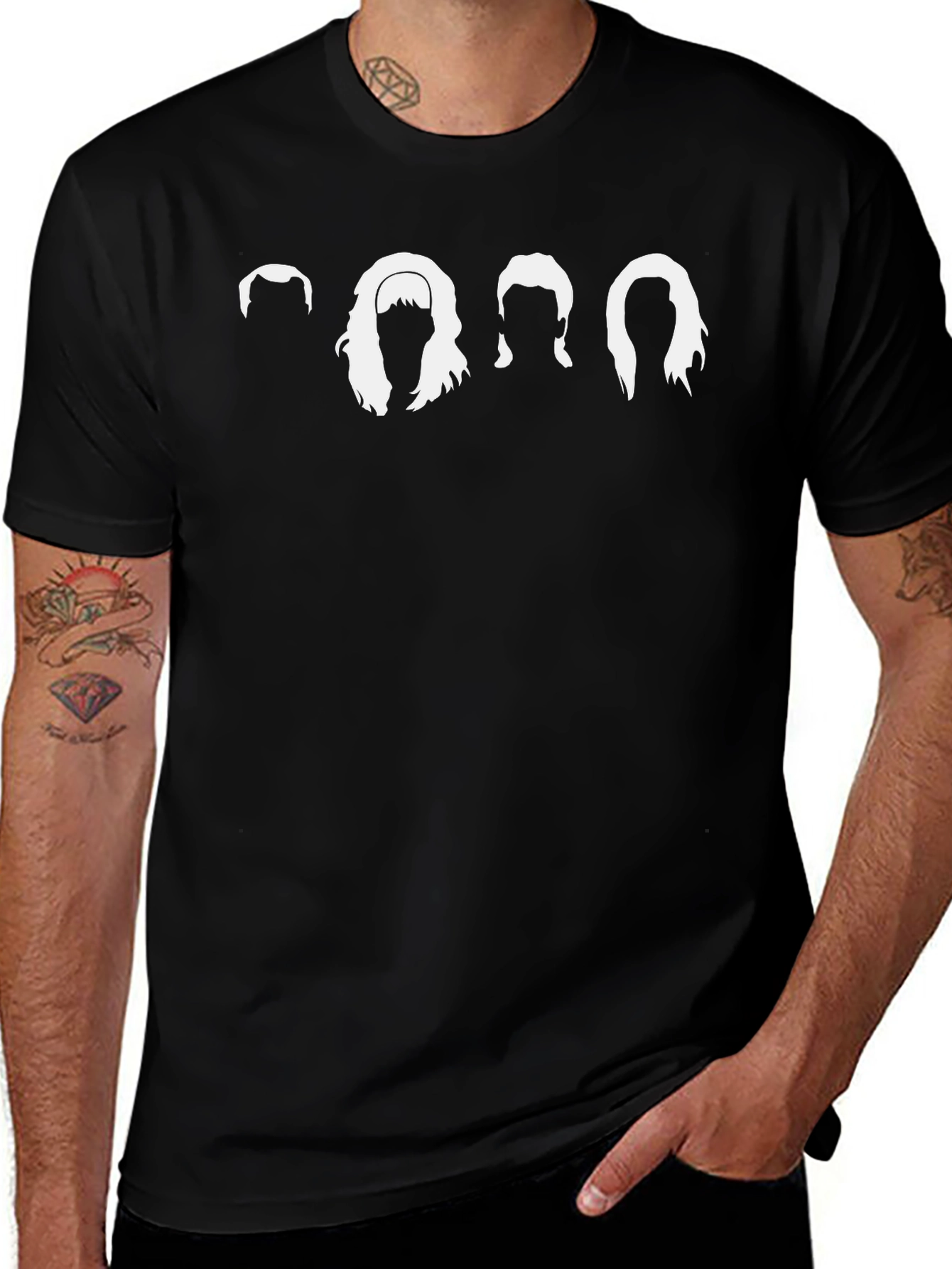 Variant 6 of Retro Hair Silhouette T-Shirt - Classic Rock Tee