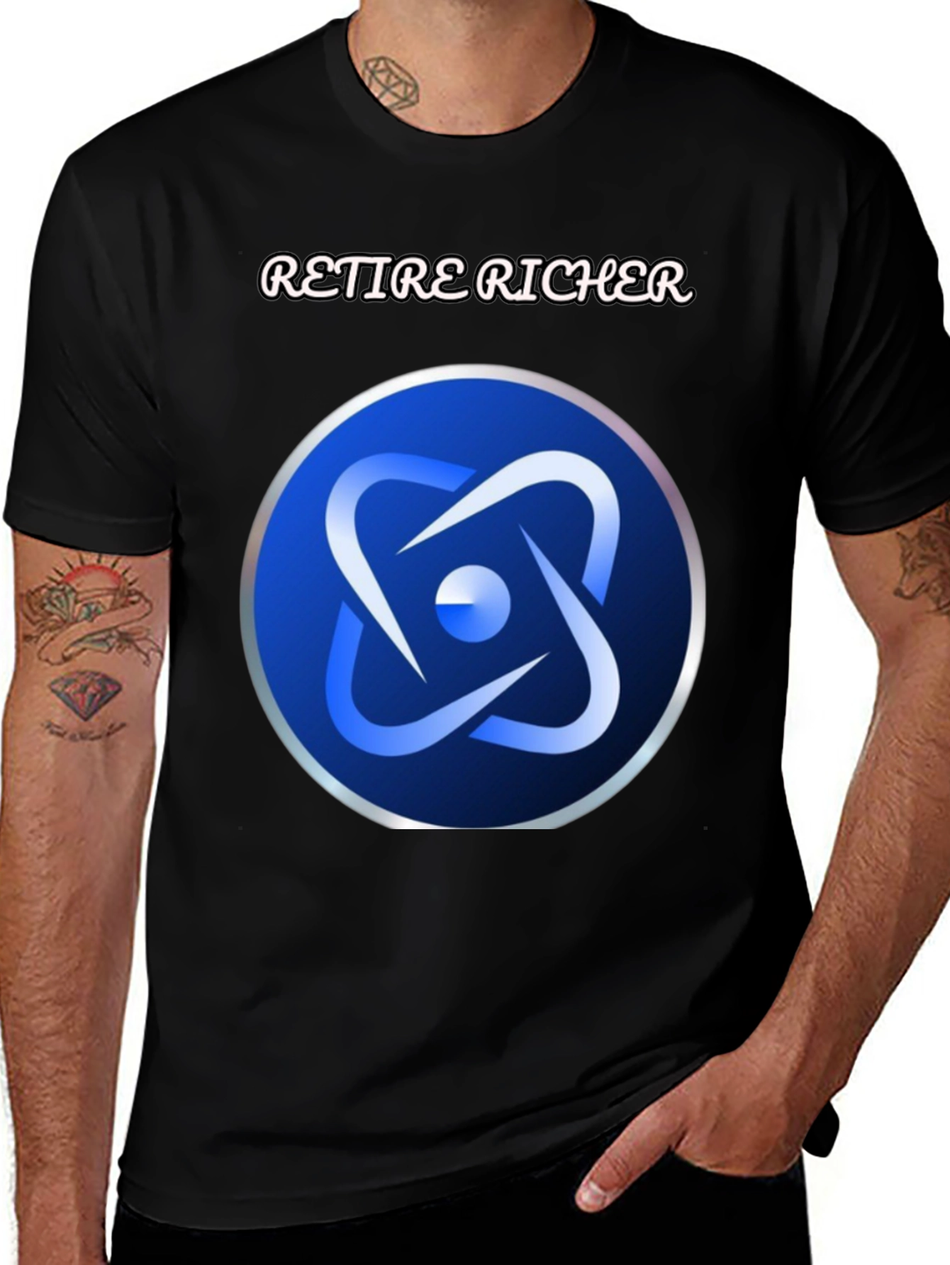 Variant 30 of Retire Richer T-Shirt - Blue Atom Design, Soft Fabric