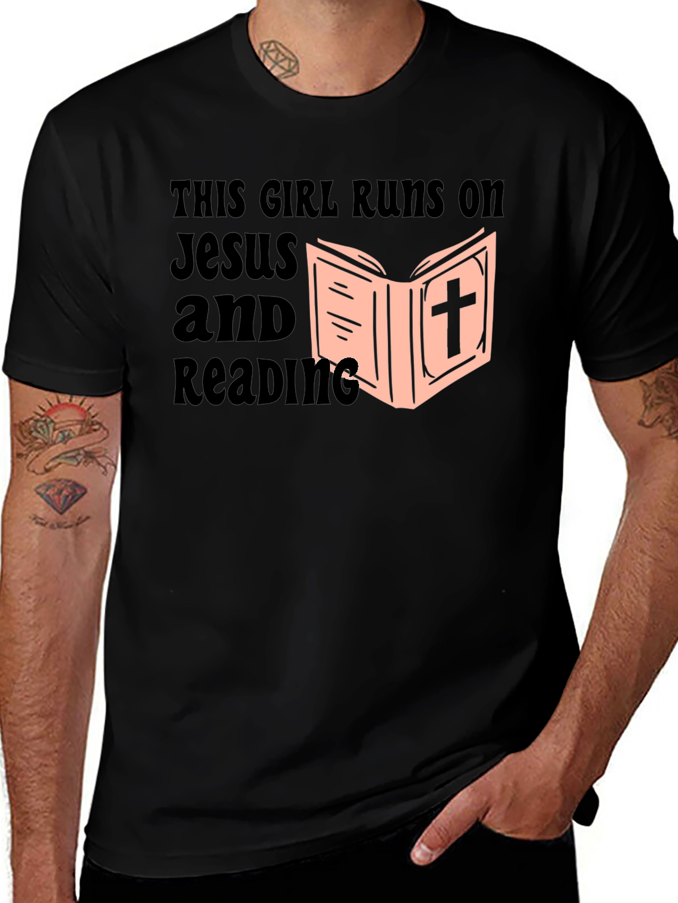 Variant 7 of Jesus and Reading T-Shirt