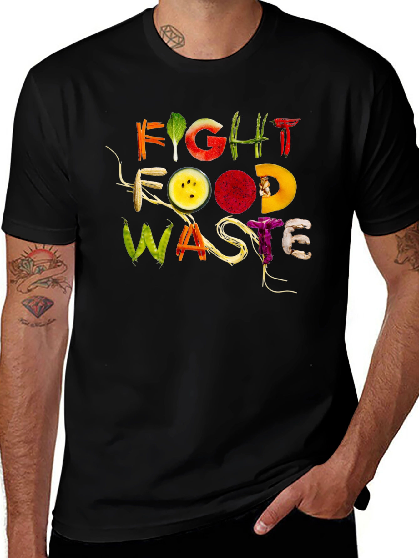 Variant 12 of Fight Food Waste Graphic Tee - Eco-Friendly Fashion