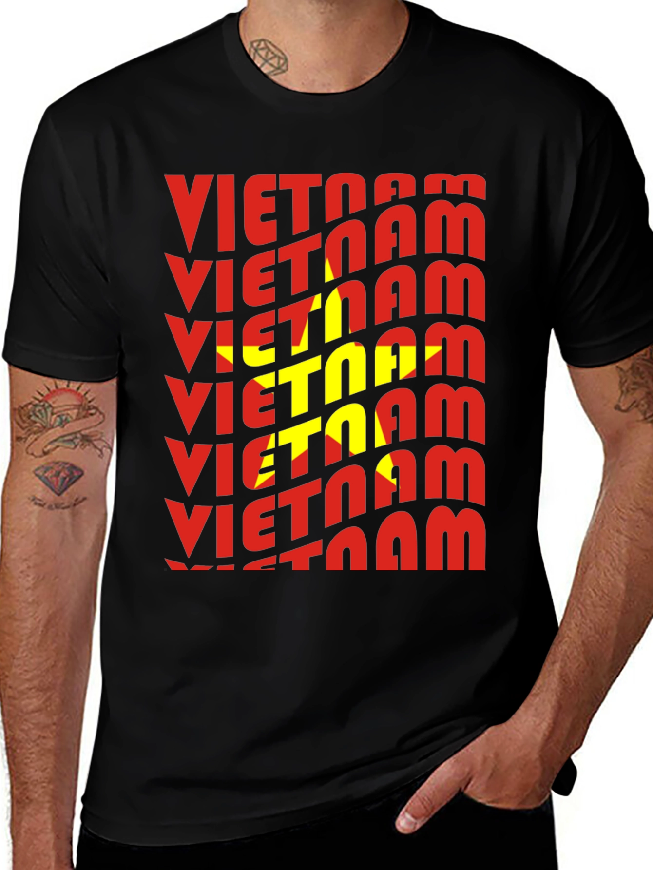 Vietnam Flag Graphic Tee - Retro Style