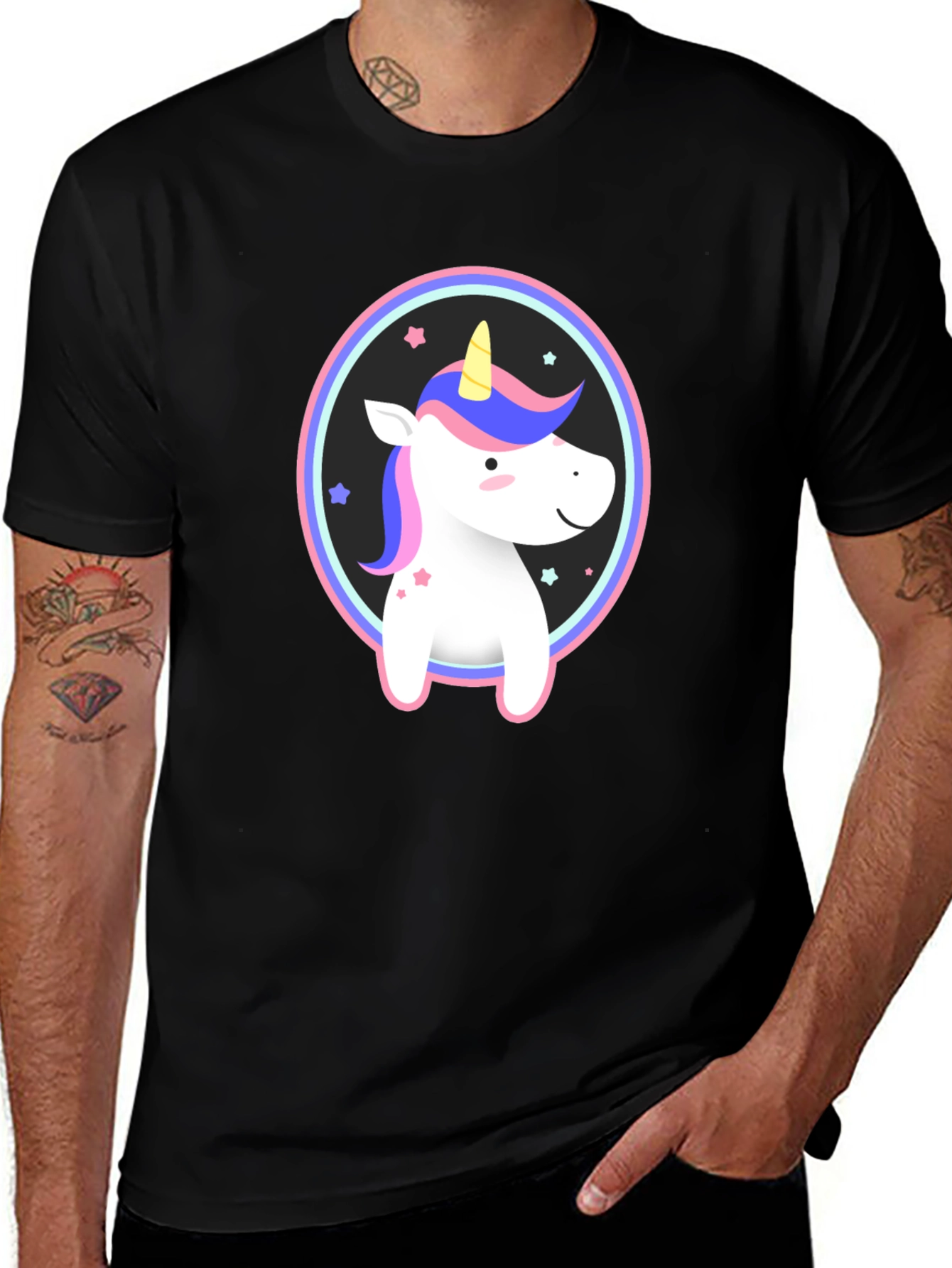 Variant 13 of Unicorn Graphic Black T-Shirt
