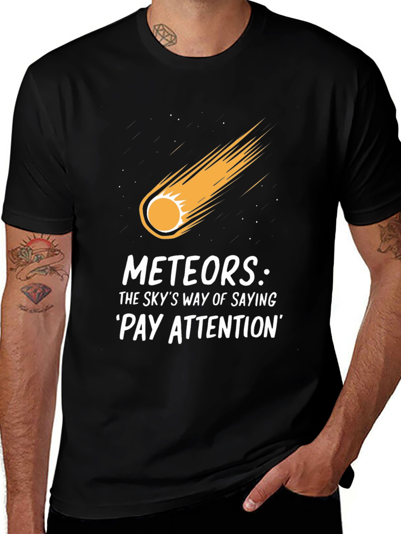 Meteors Pay Attention Graphic Tee - Unisex Black T-Shirt