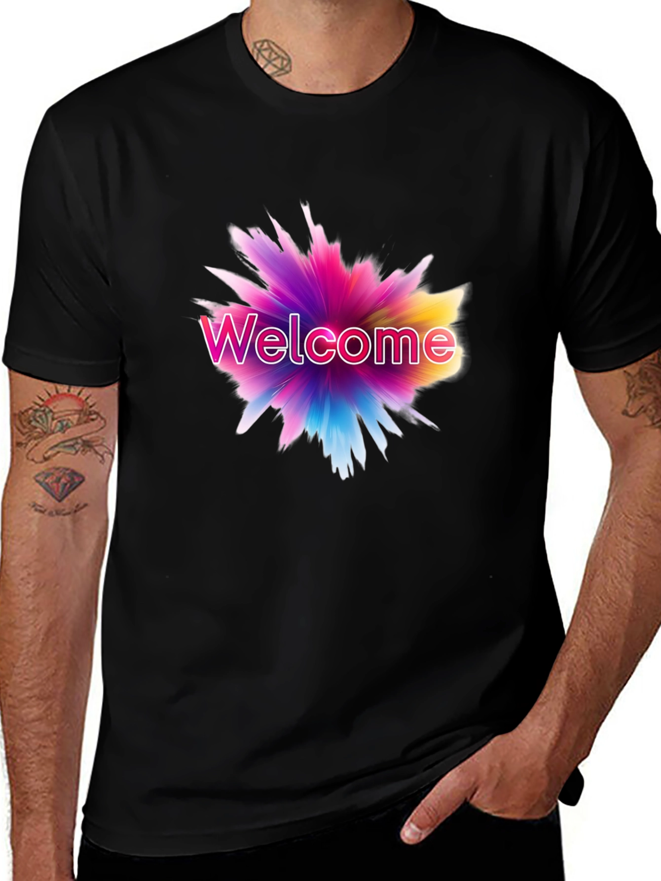 Variant 25 of Welcome Colorful Graphic T-Shirt - Casual Wear