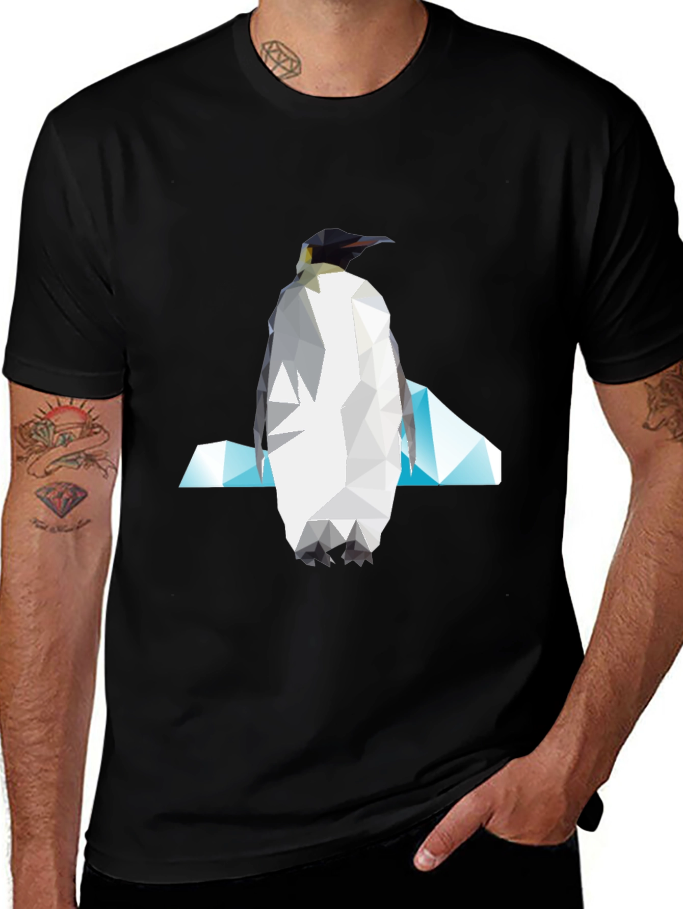 Variant 3 of Geometric Penguin Graphic Tee