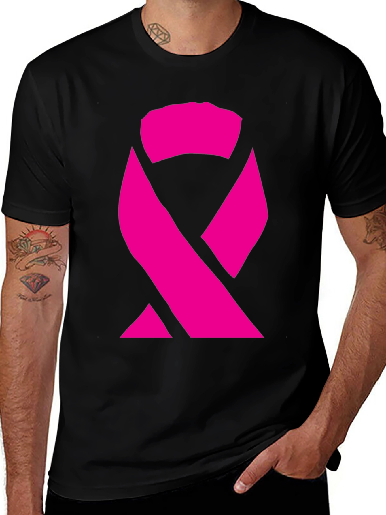 Variant 17 of Pink Ribbon Graphic Tee - Awareness Support Shirt