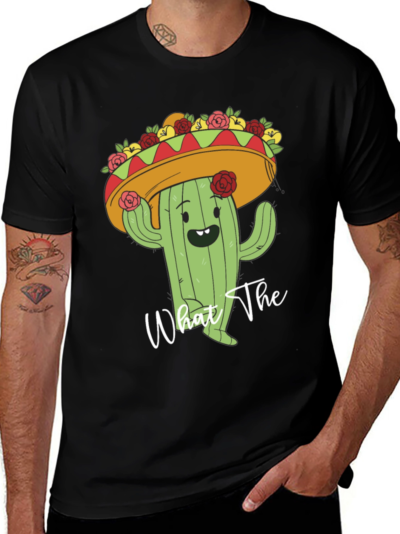 Variant 9 of Funny Cactus What The Graphic Tee