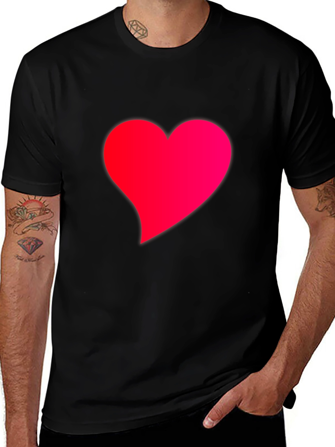 Variant 14 of Heart Graphic T-Shirt - Bold Black Tee