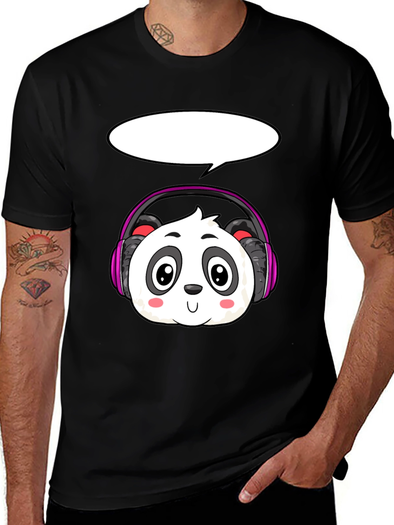 Variant 12 of Cartoon Panda with Headphones T-Shirt
