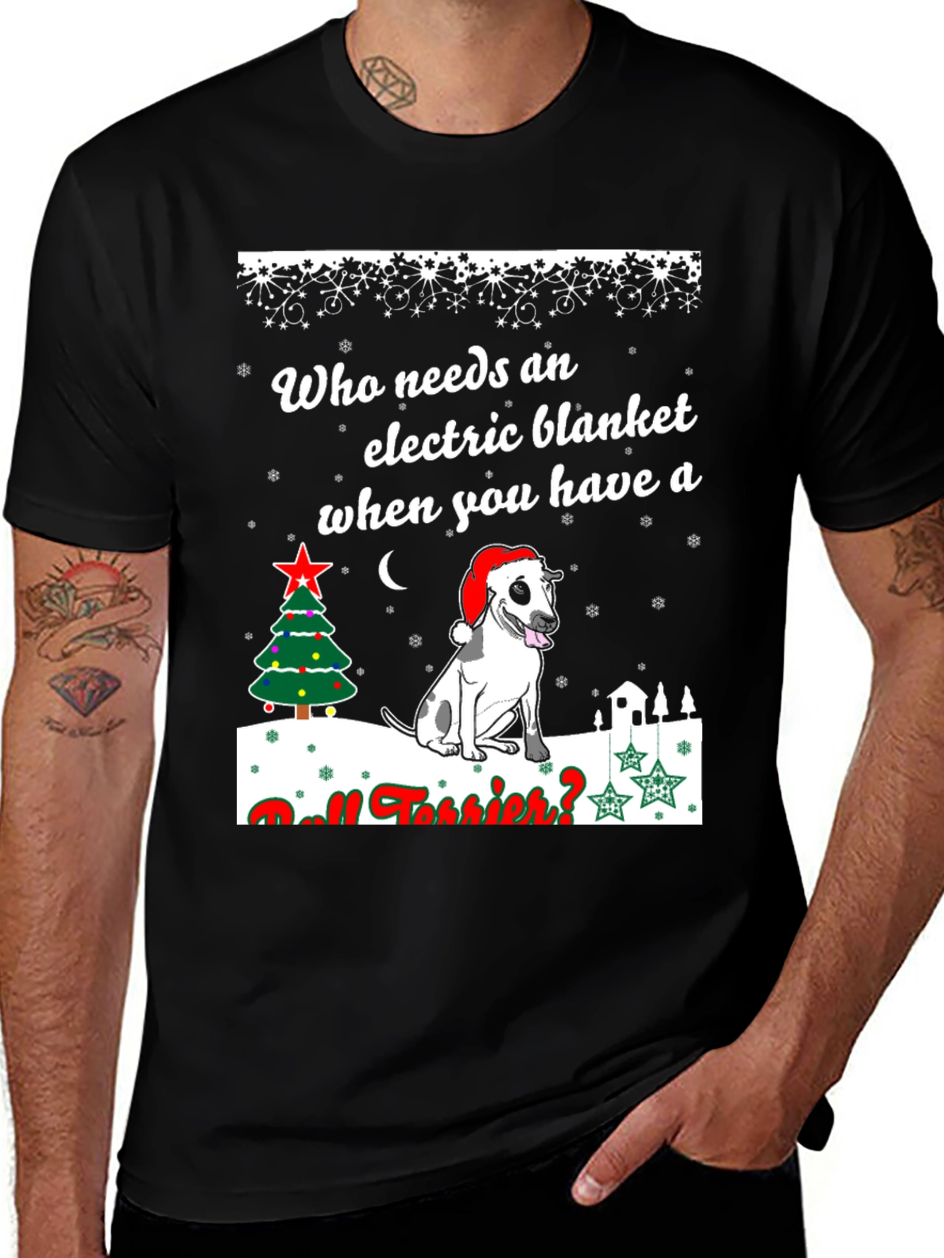 Variant 4 of Dog Terrier Christmas Graphic T-Shirt