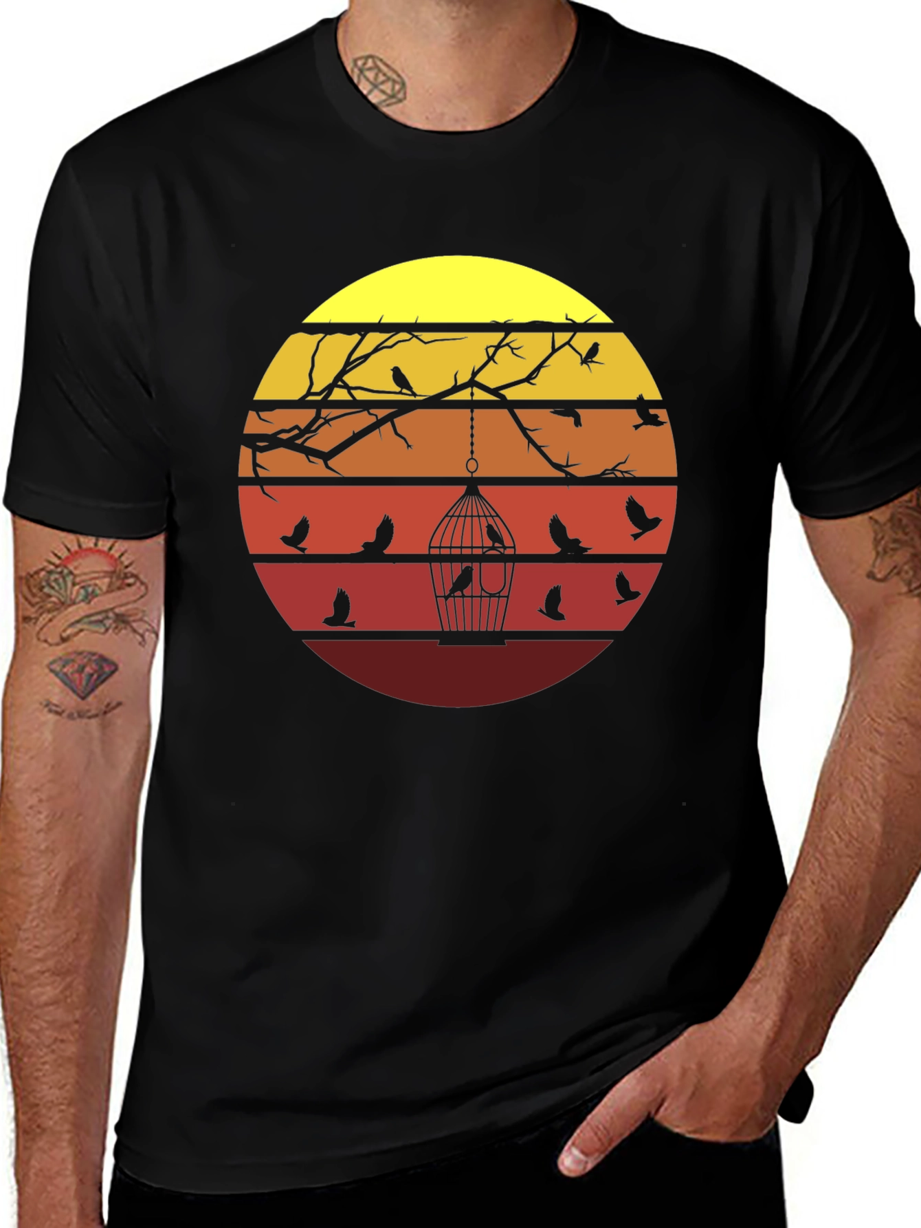 Variant 10 of Sunset Birdcage Graphic T-Shirt