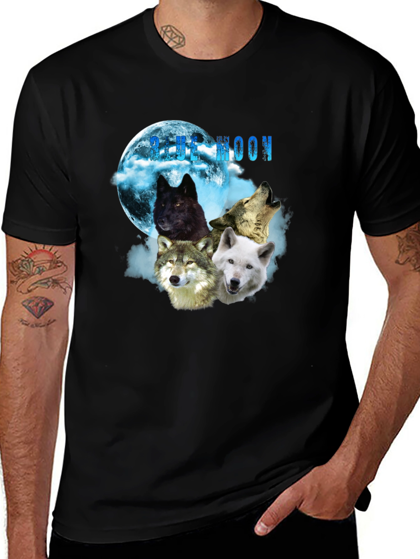 Variant 29 of Blue Moon Wolves Graphic T-Shirt