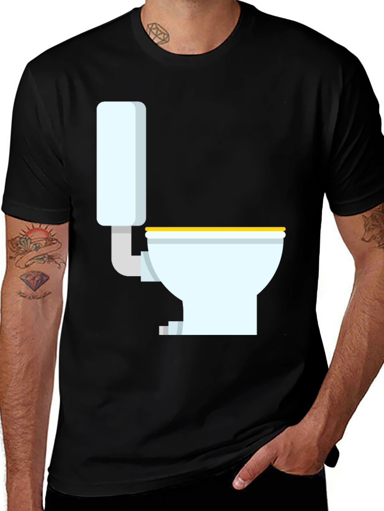 Black Novelty Toilet Graphic T-Shirt - Black main image