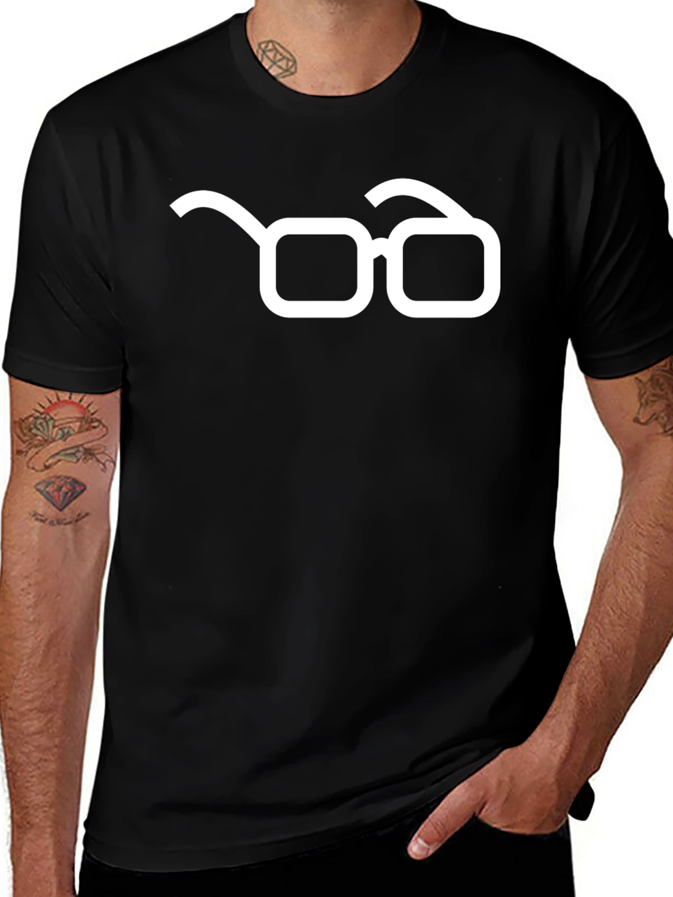 Variant 11 of Retro Glasses Graphic Tee - Classic Style
