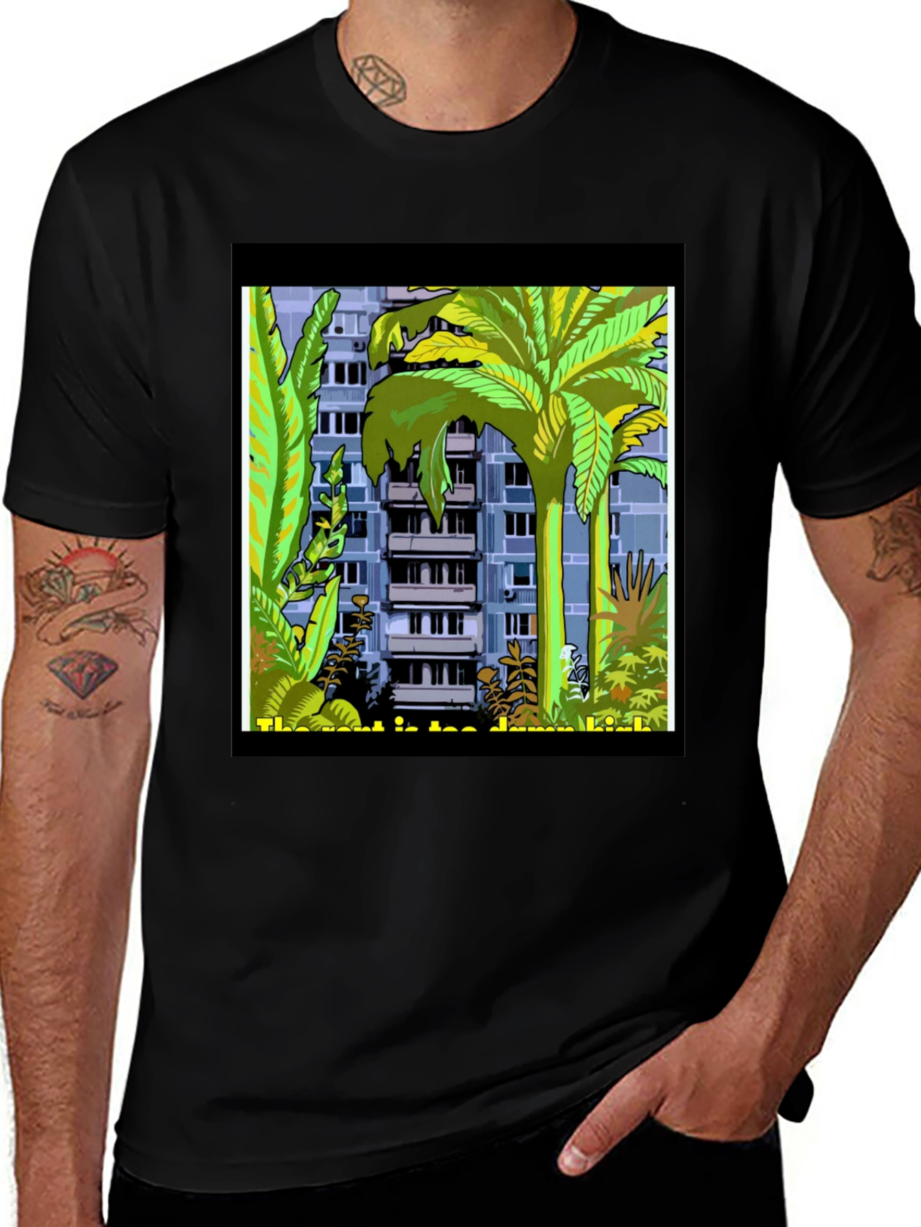 Variant 12 of Tropical Urban Tee: City Meets Jungle