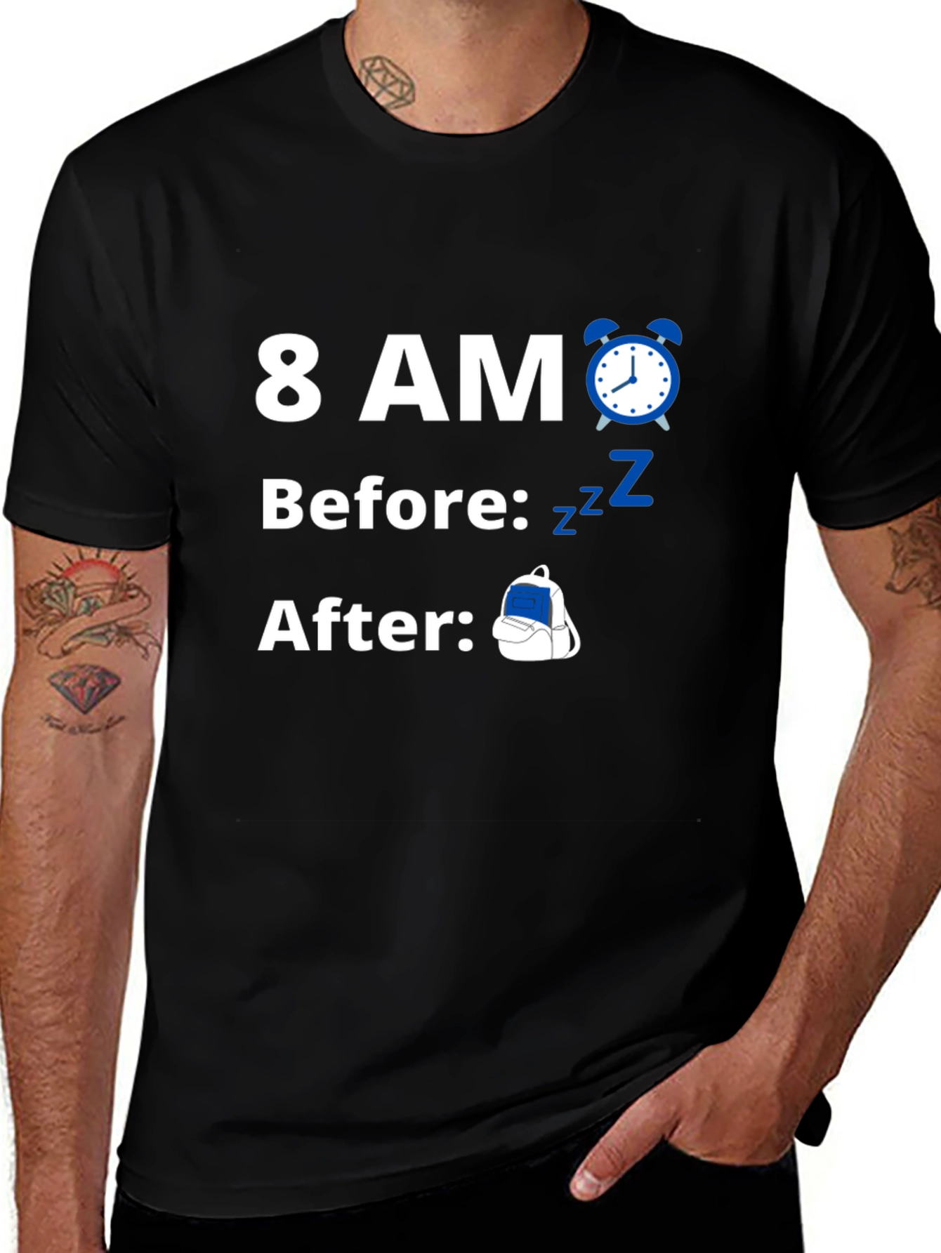 Variant 6 of 8 AM Before and After T-Shirt Funny Graphic Tee